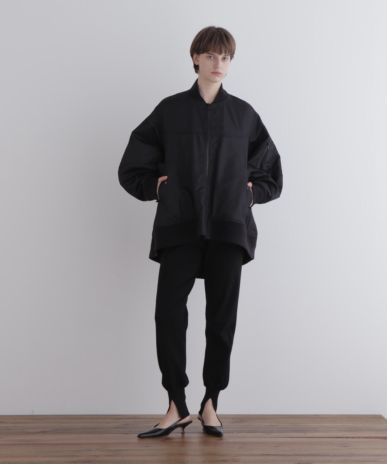 中綿リブキルティングジャケット