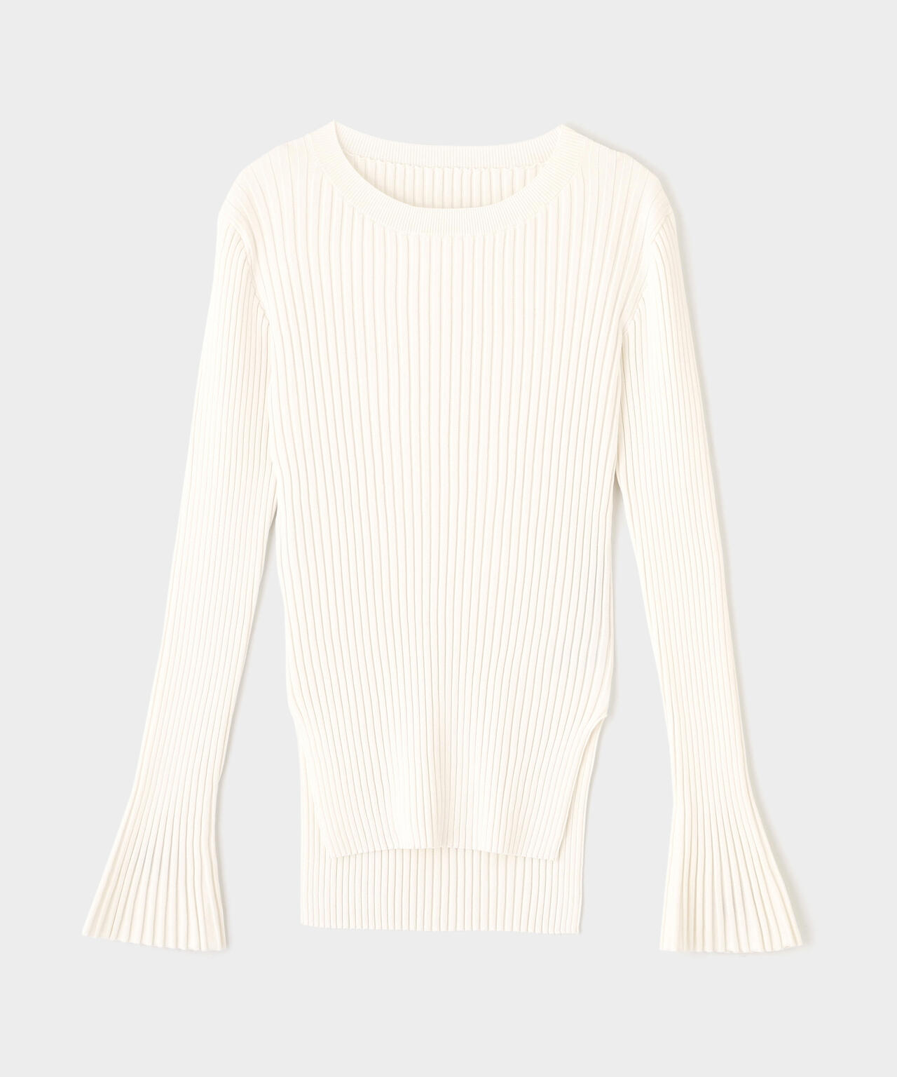 ワイドリブロングスリーブニット