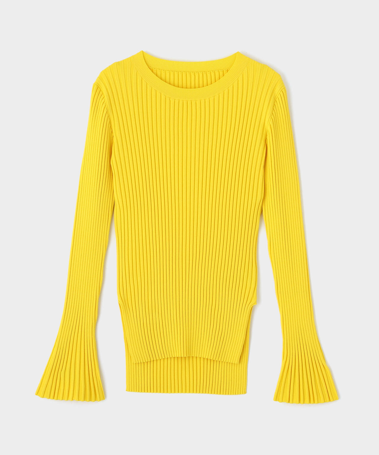 ワイドリブロングスリーブニット