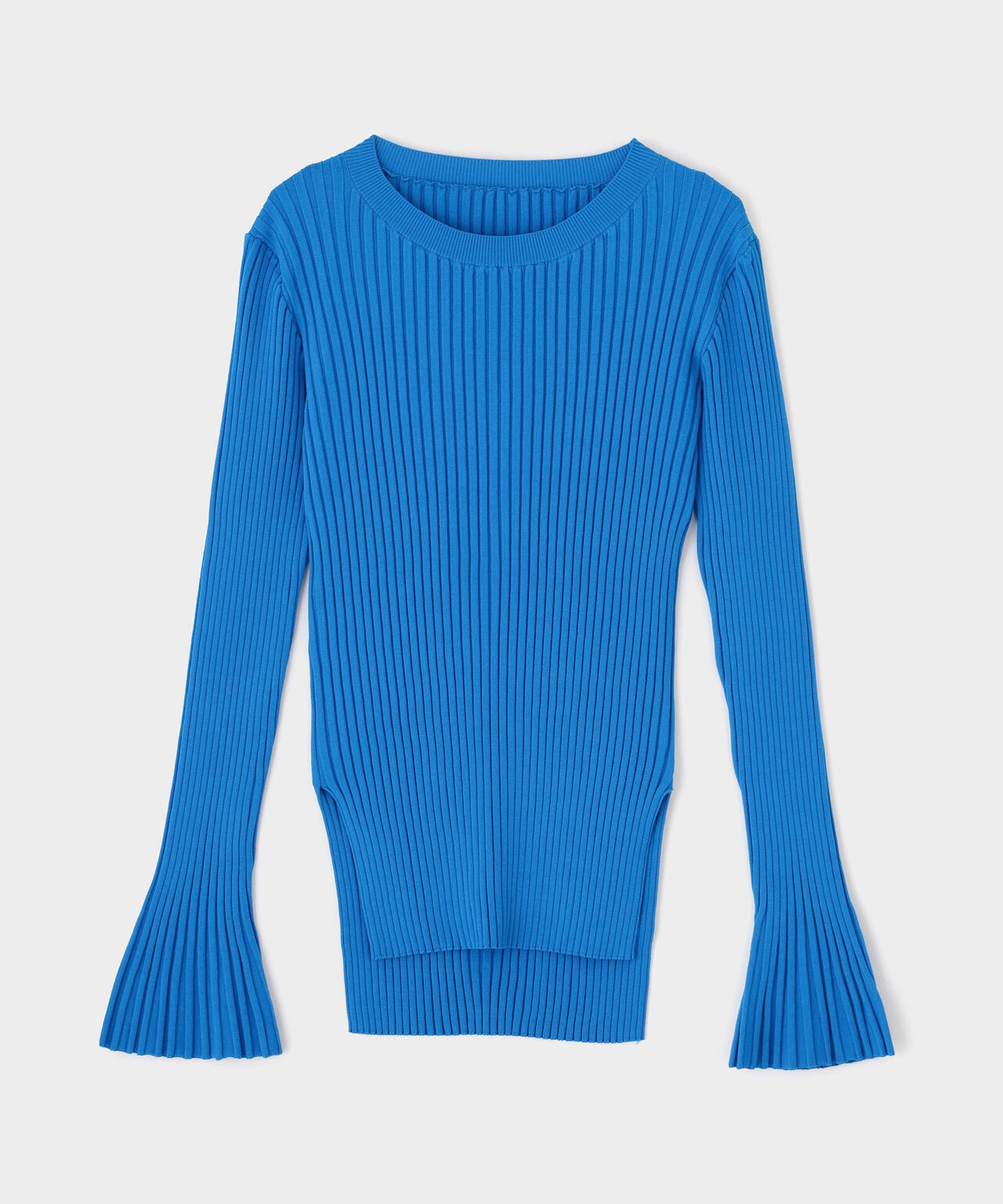 ワイドリブロングスリーブニット