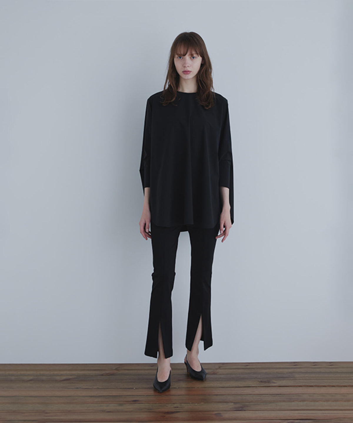 【EC限定】ハイストレッチフロンスリットパンツ(+5cm丈)