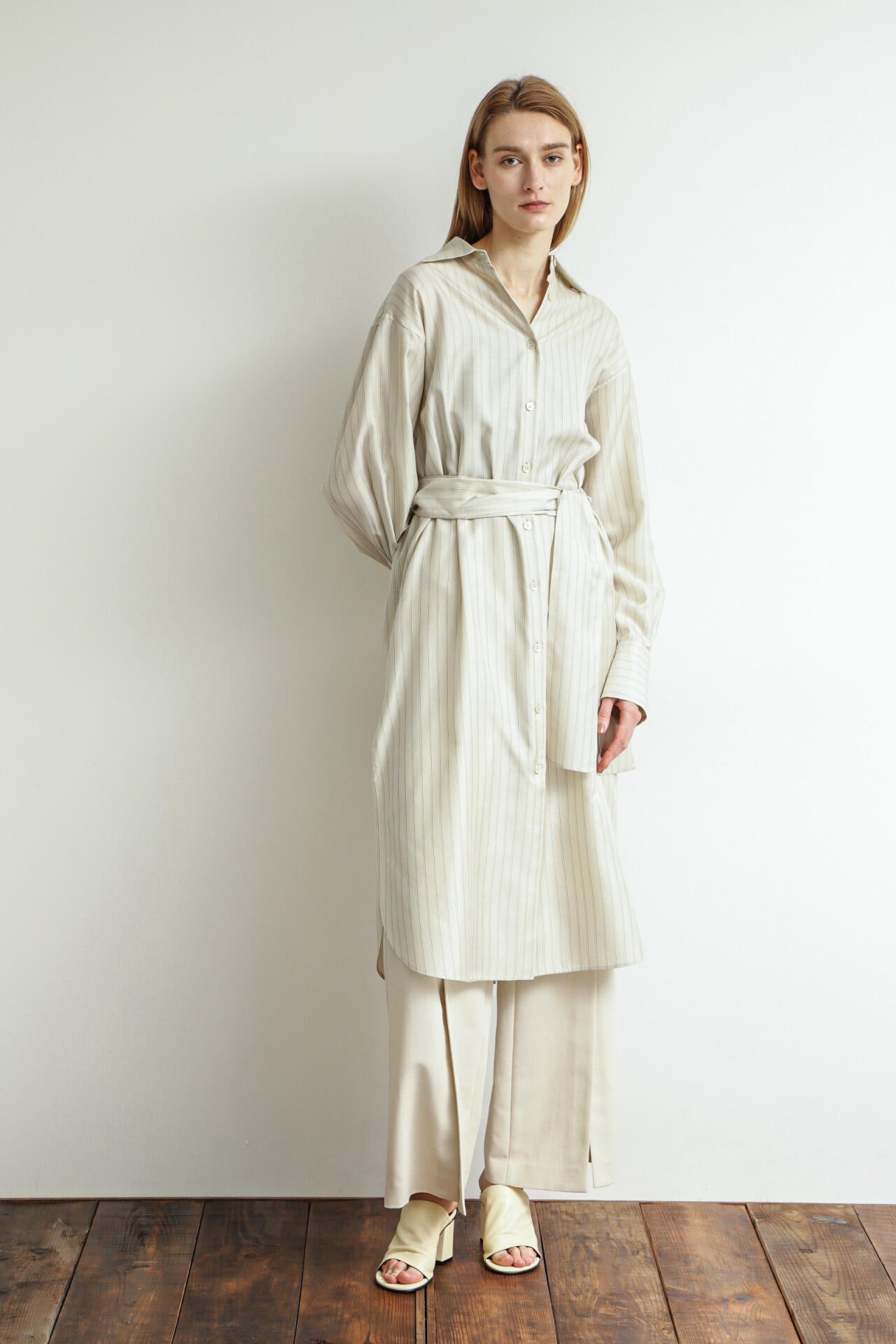 Belted Long Shirt Dress