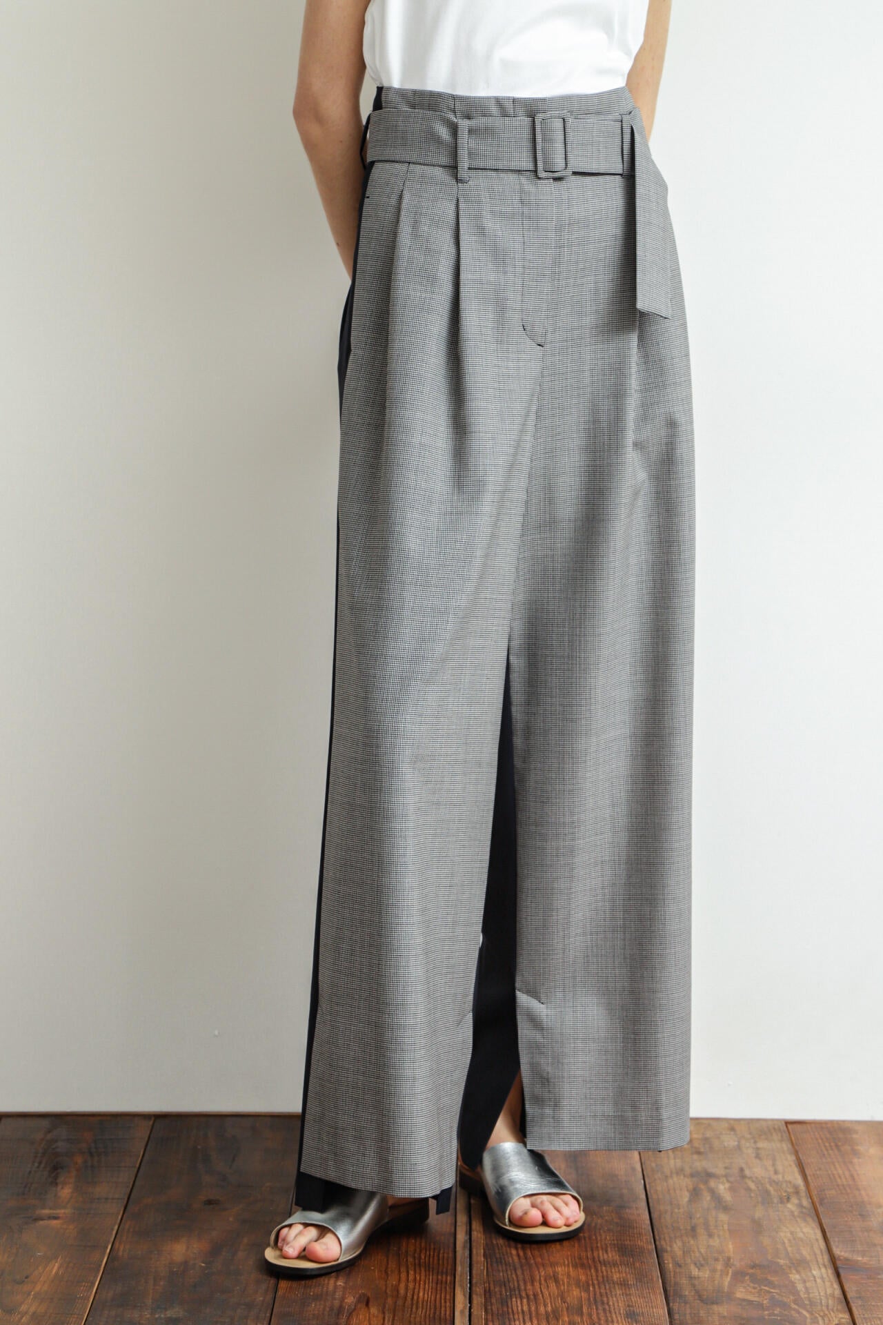 High Waist Pattern Combination Pants