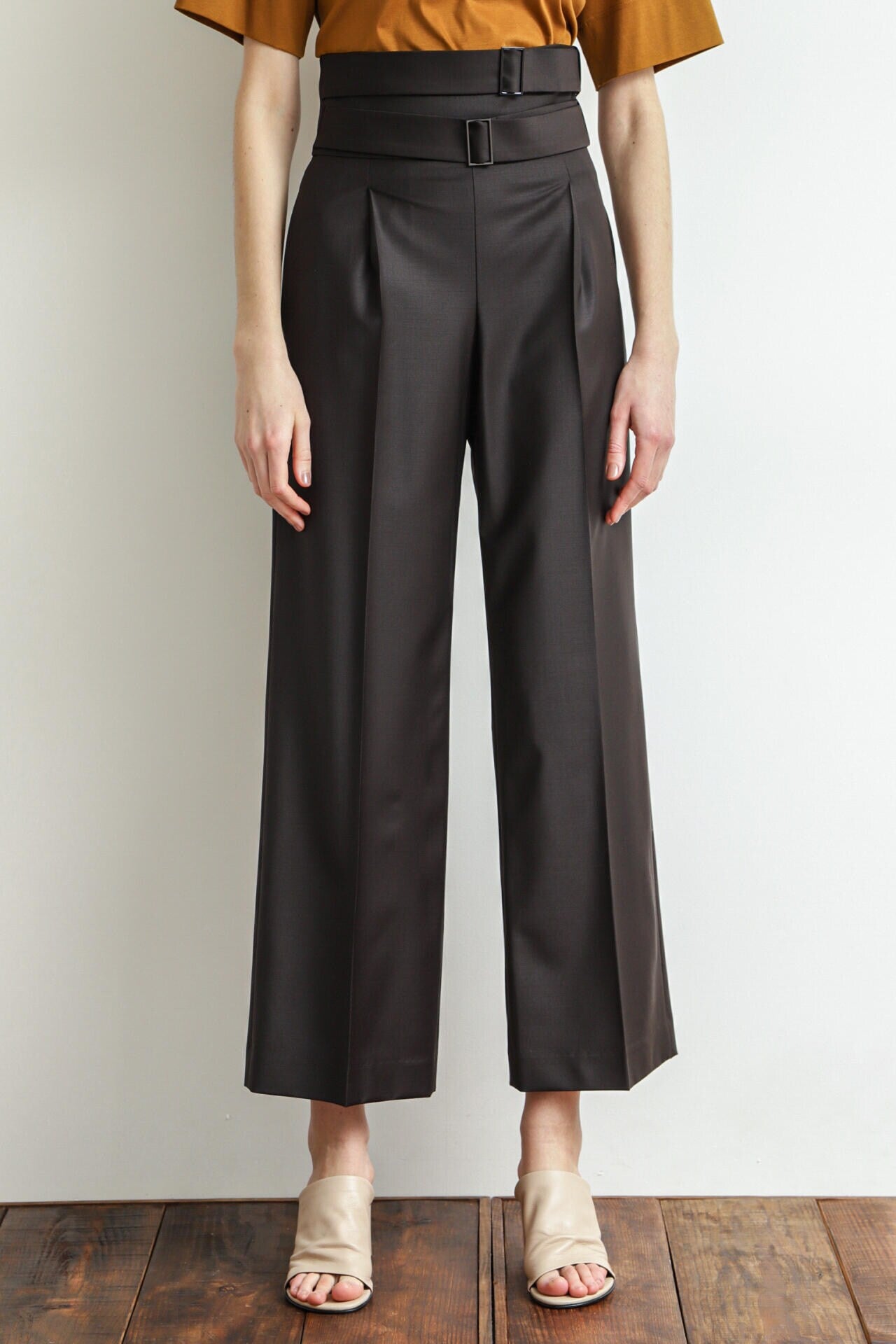 High Waist Double Buckle Pants