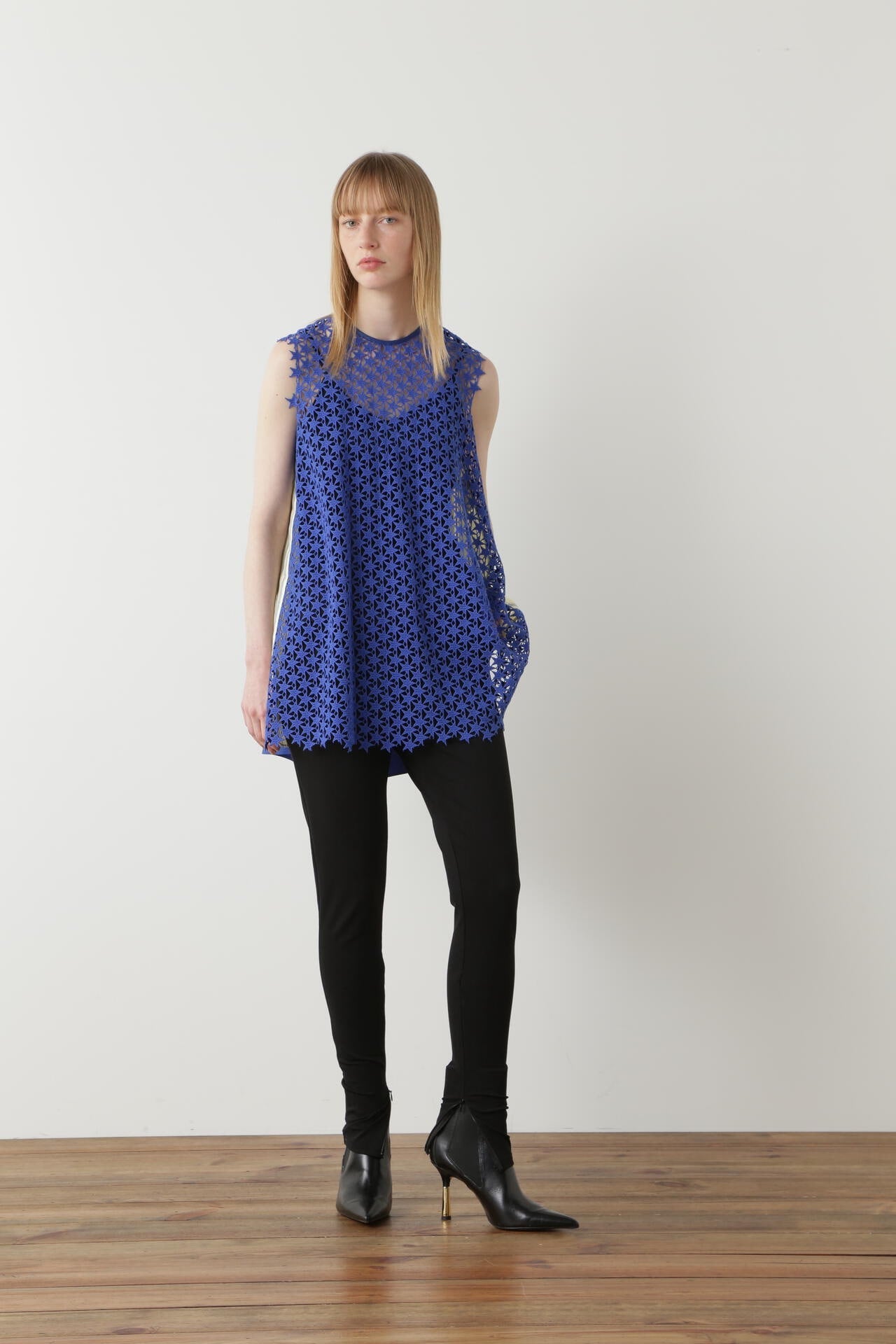 Star Lace/Stripe Combi Blouse