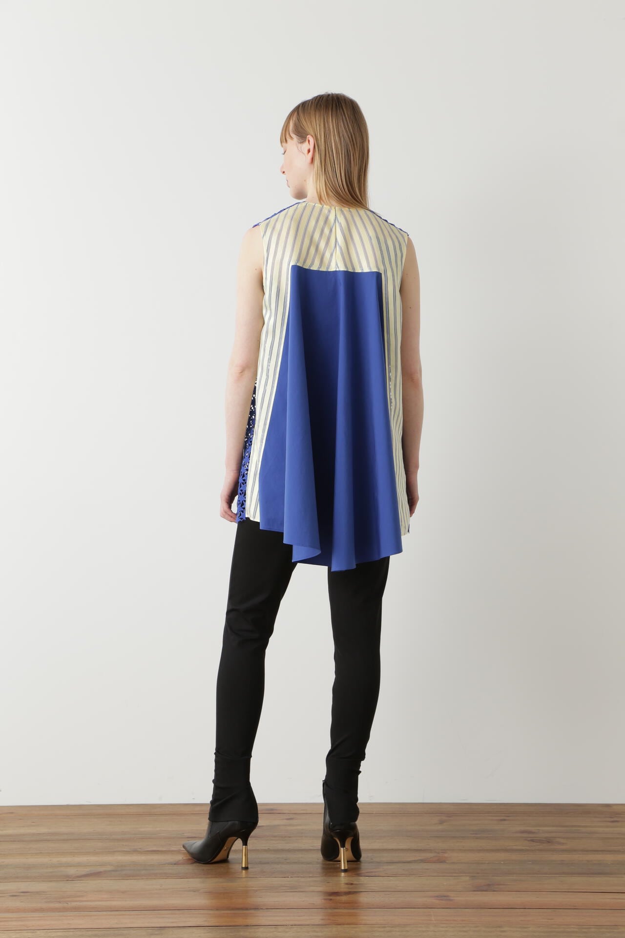 Star Lace/Stripe Combi Blouse
