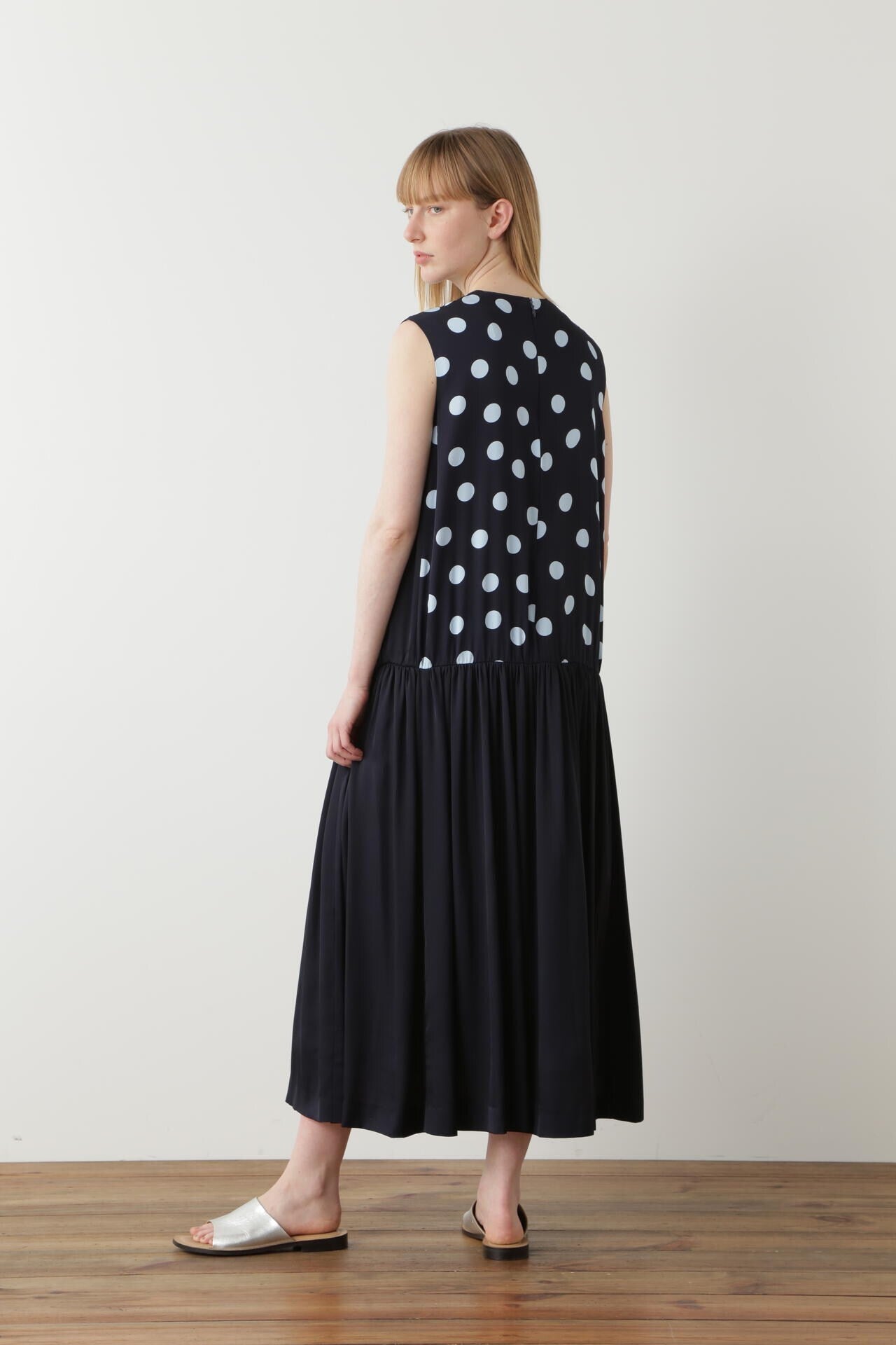 Printed Silk Dot Dress