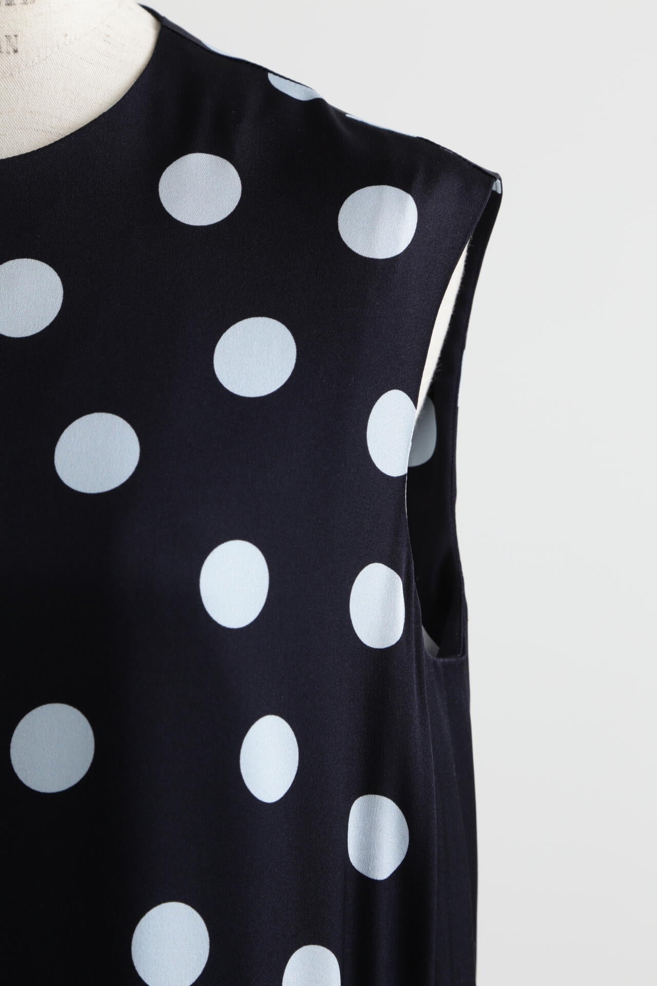 Printed Silk Dot Dress