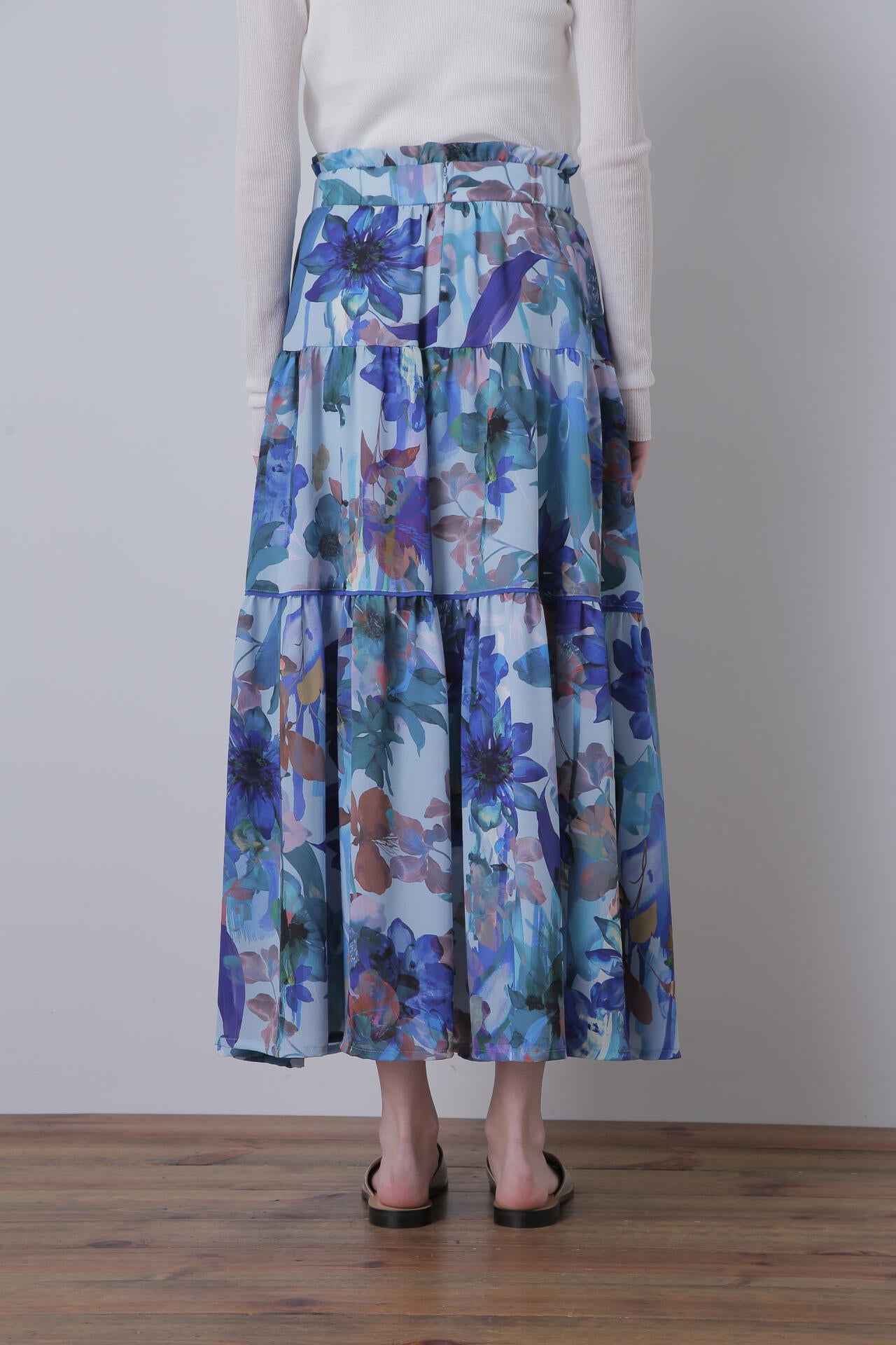 【TV着用】Flower Printed Flare Skirt