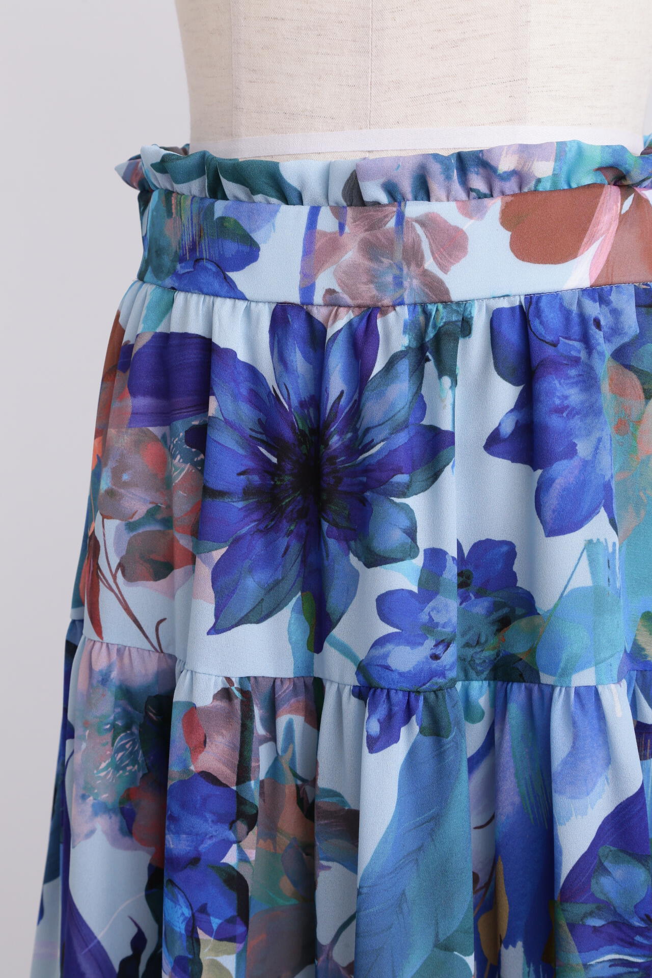 【TV着用】Flower Printed Flare Skirt