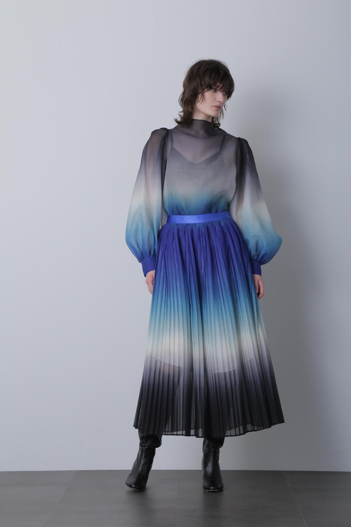 【TV着用】Pleated Maxi Flare Skirt