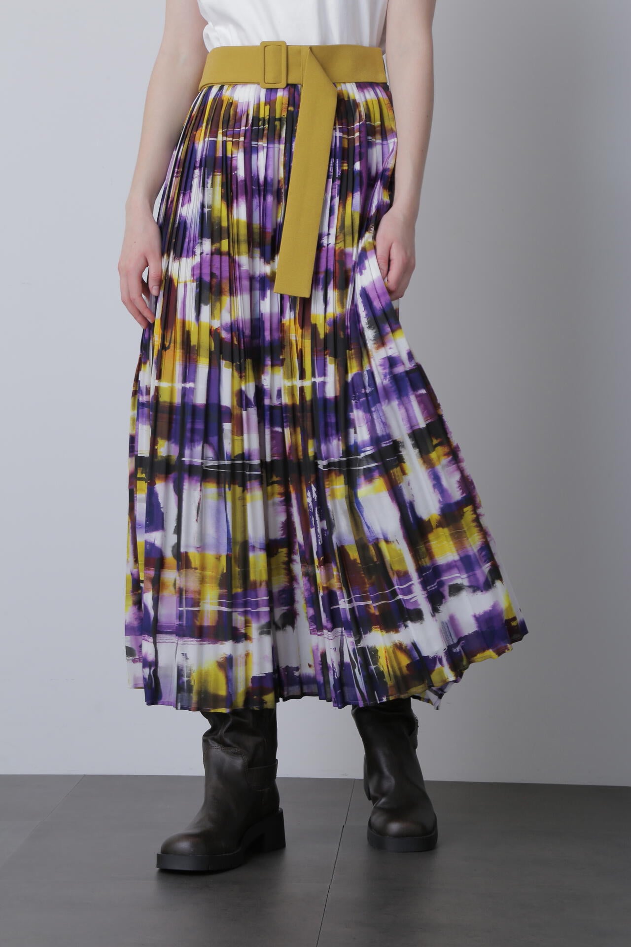 【TV着用】Belted Pleats Skirt