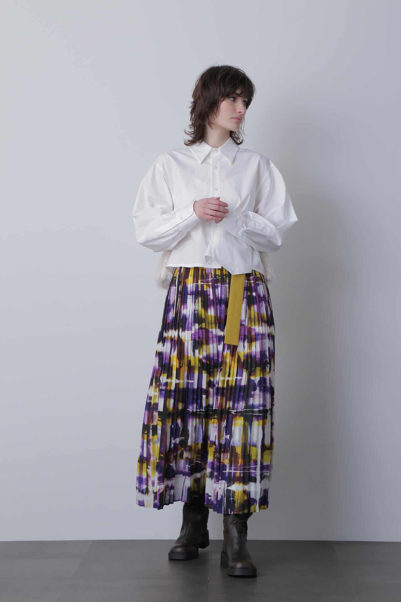 【TV着用】Belted Pleats Skirt