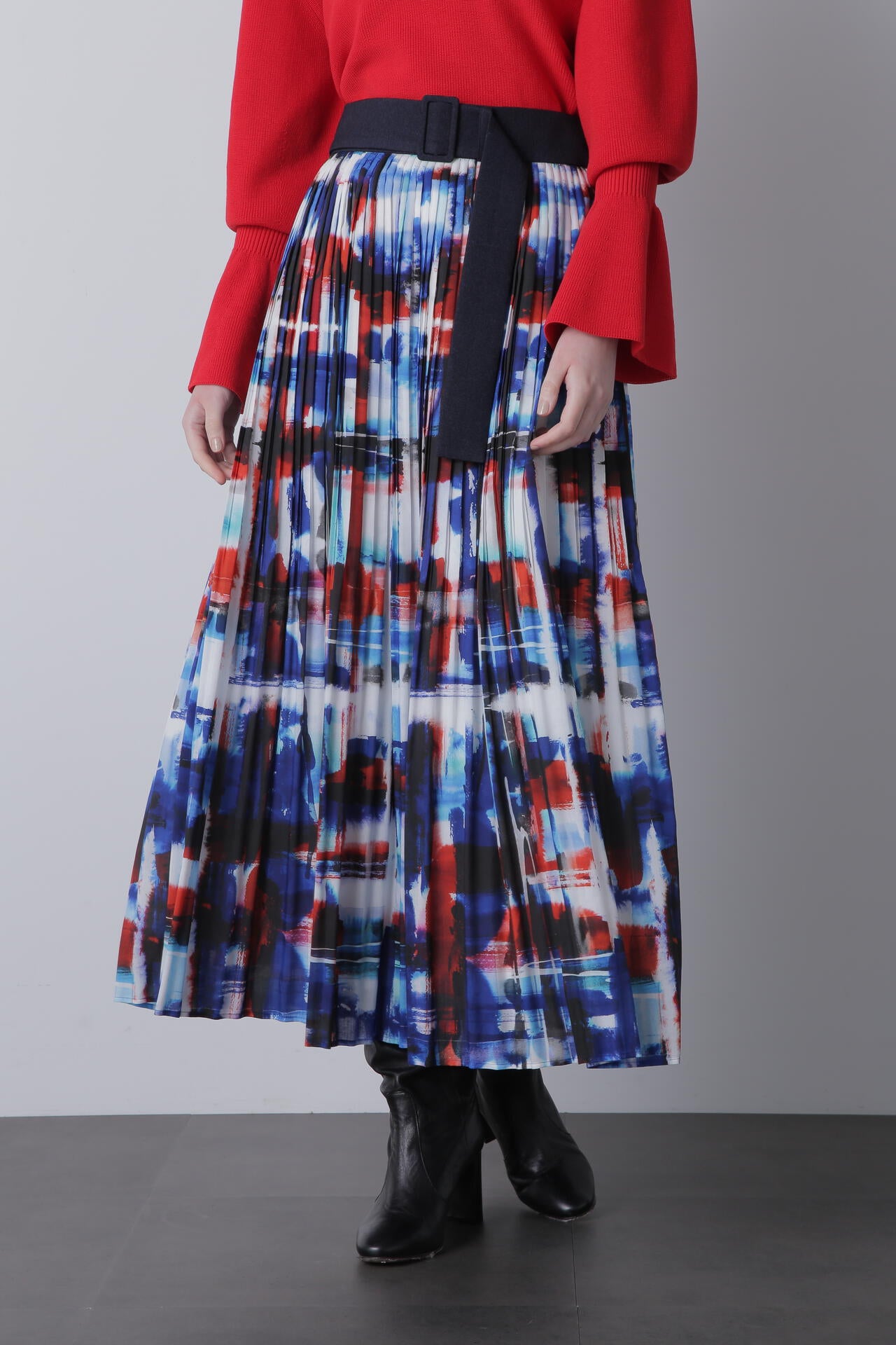 【TV着用】Belted Pleats Skirt