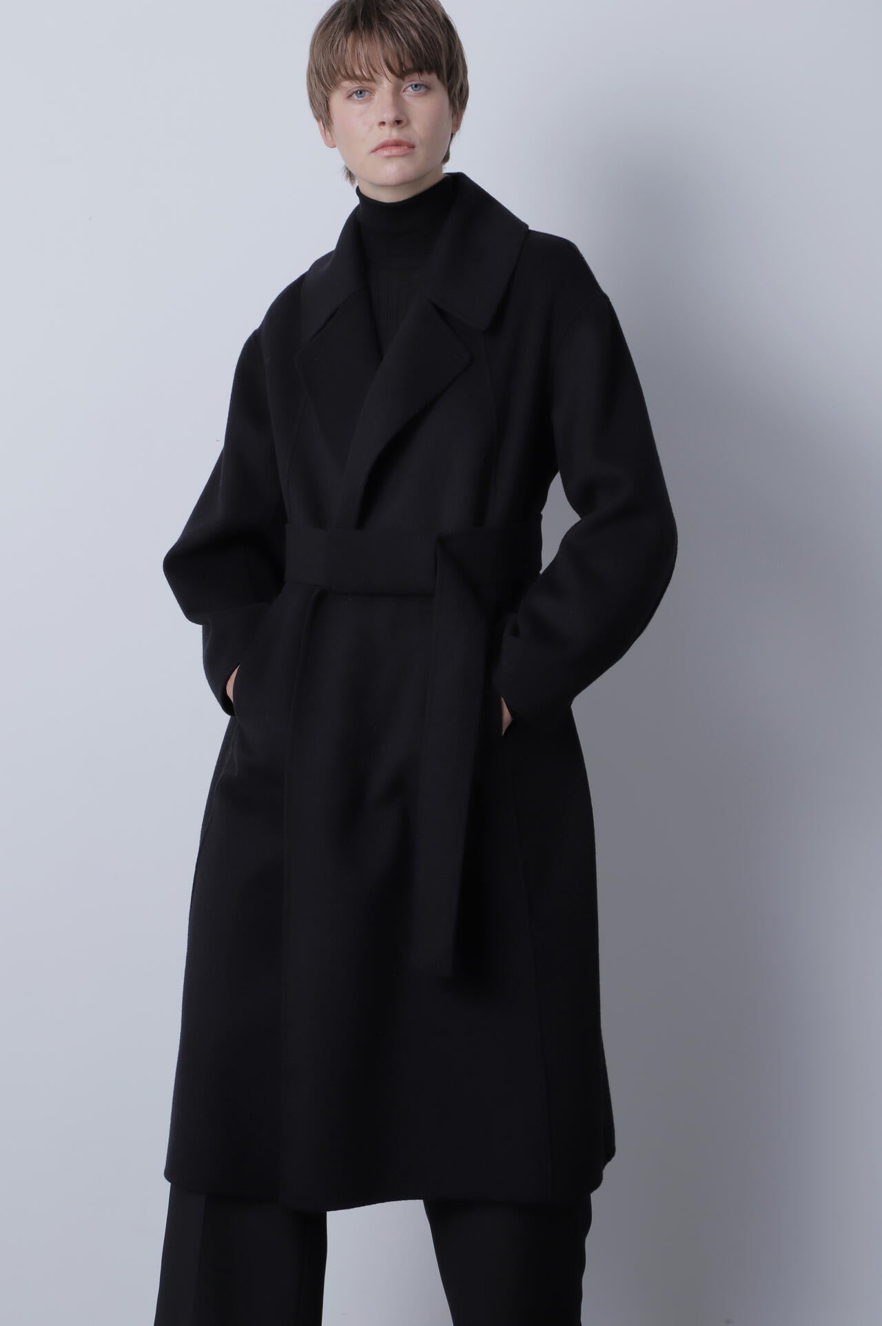 Belted Panel Line Coat