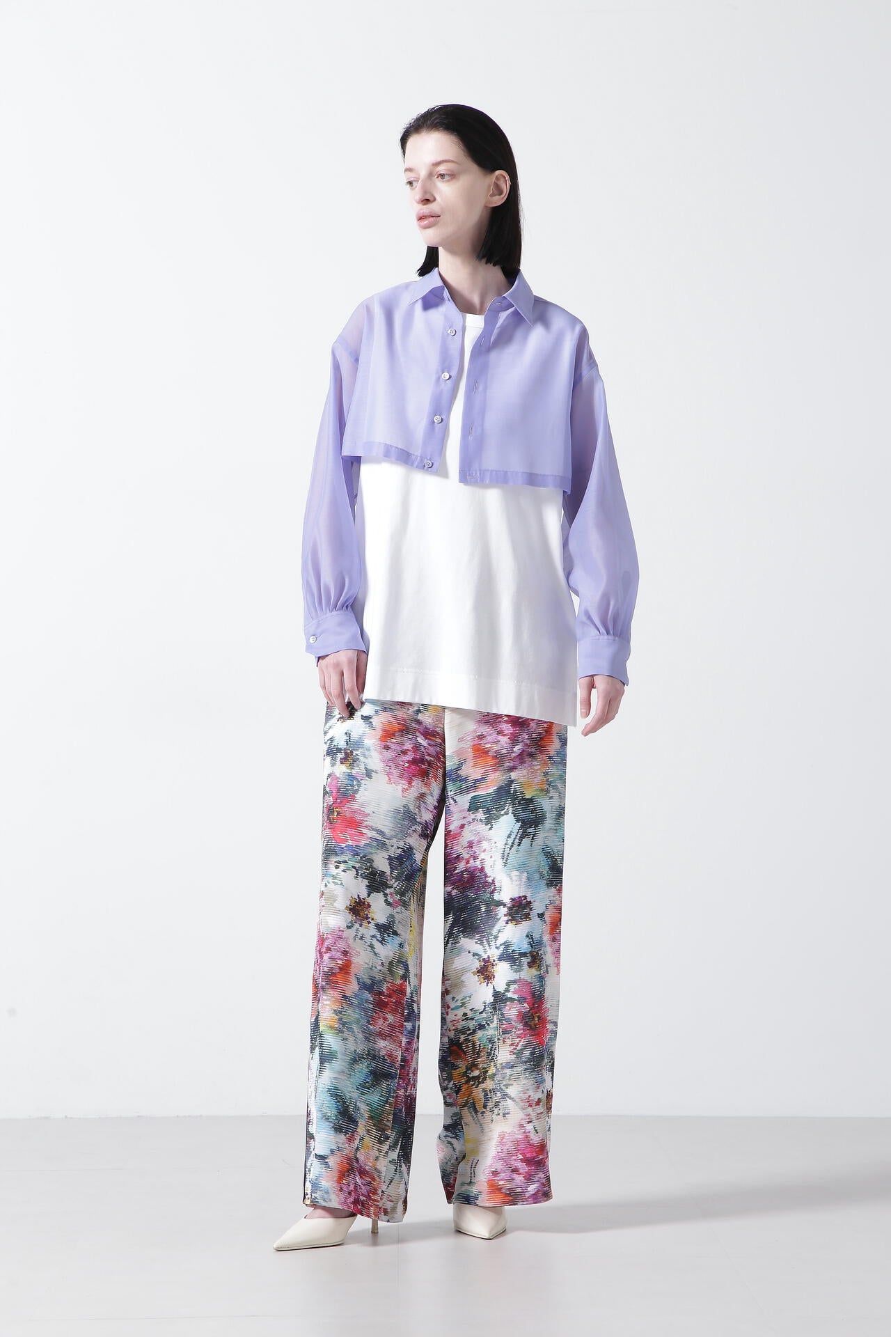 Sheer Cropped Shirt