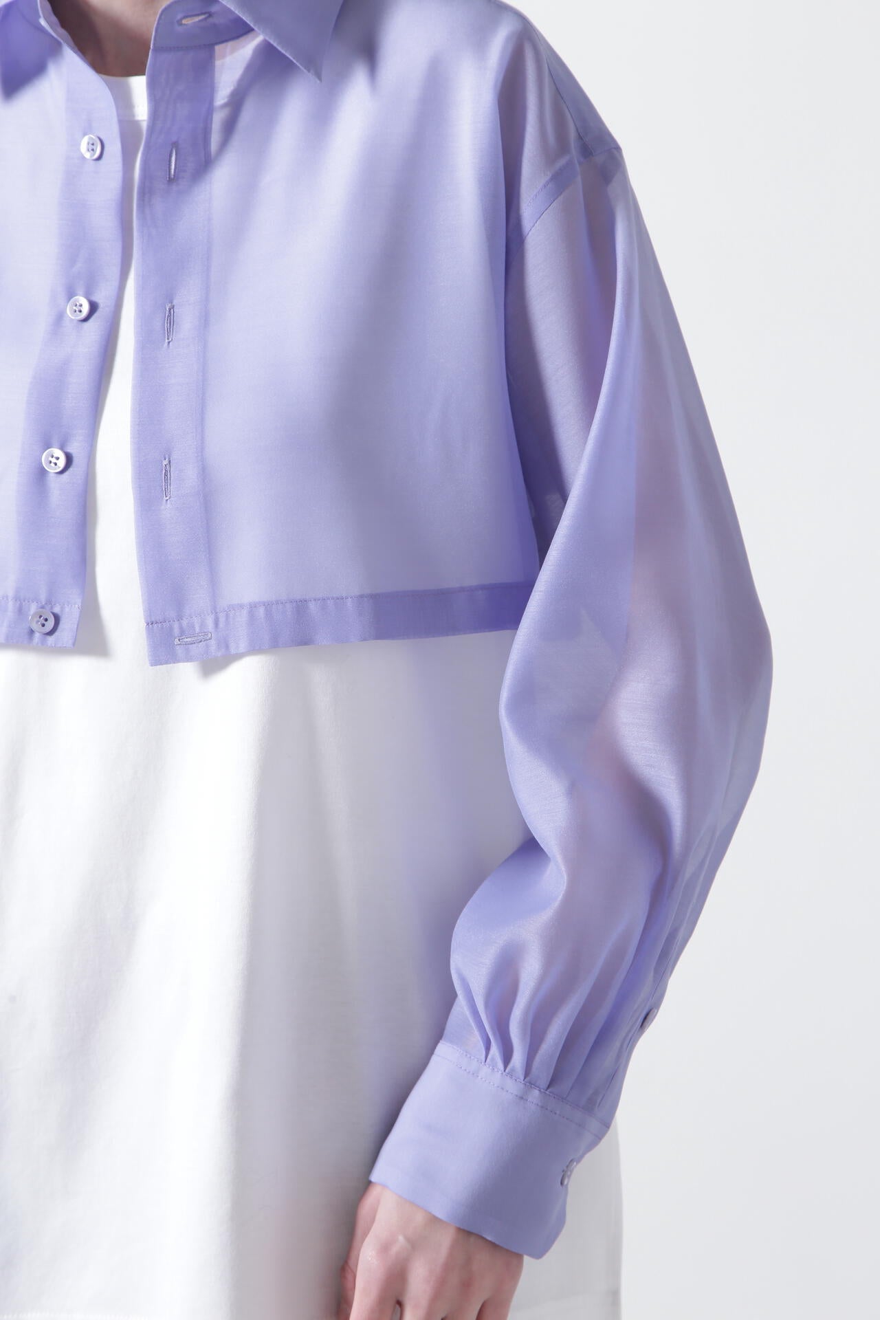 Sheer Cropped Shirt