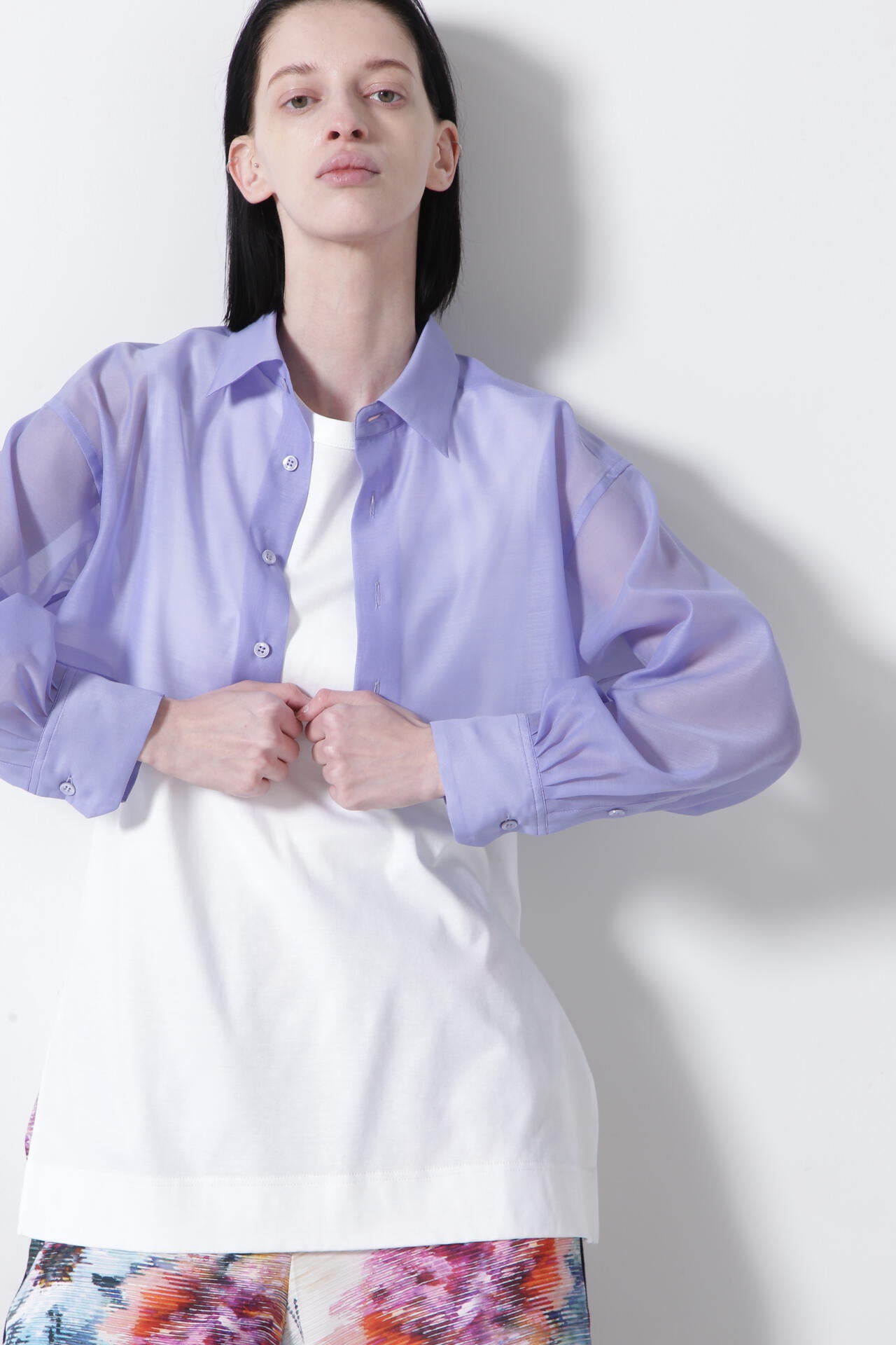 Sheer Cropped Shirt