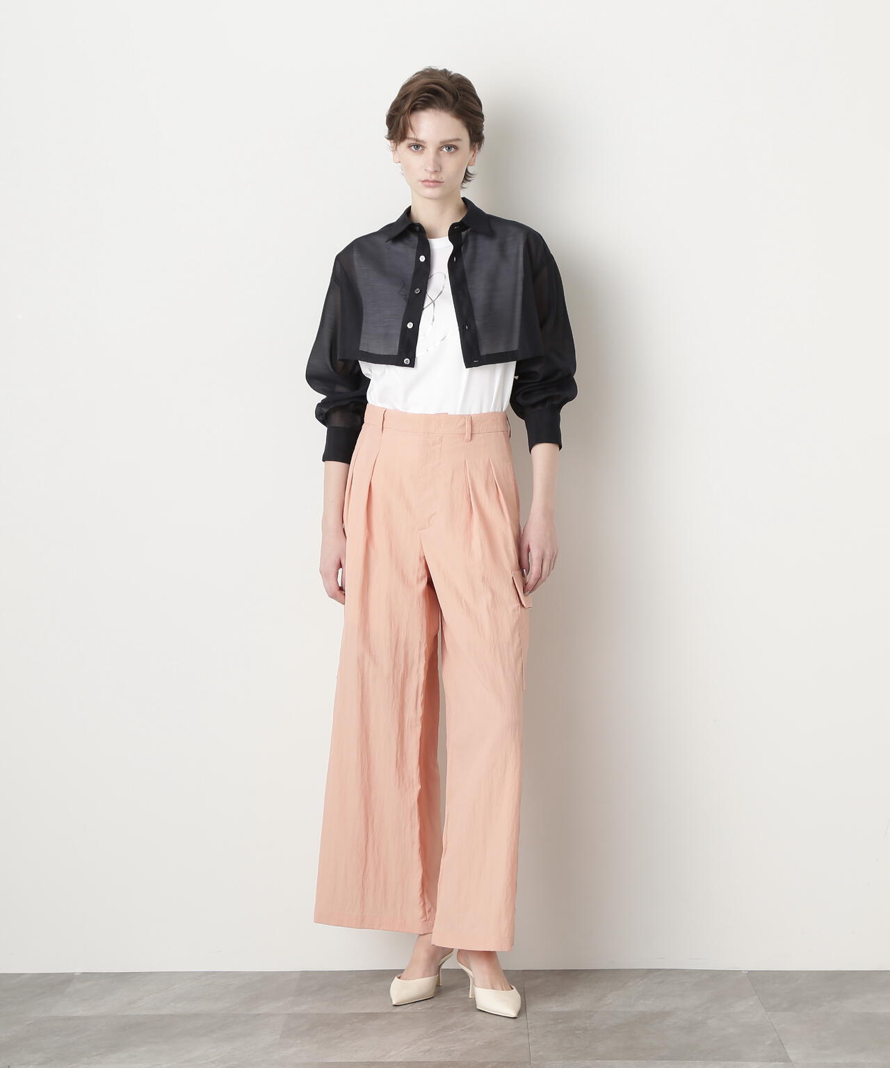 Sheer Cropped Shirt