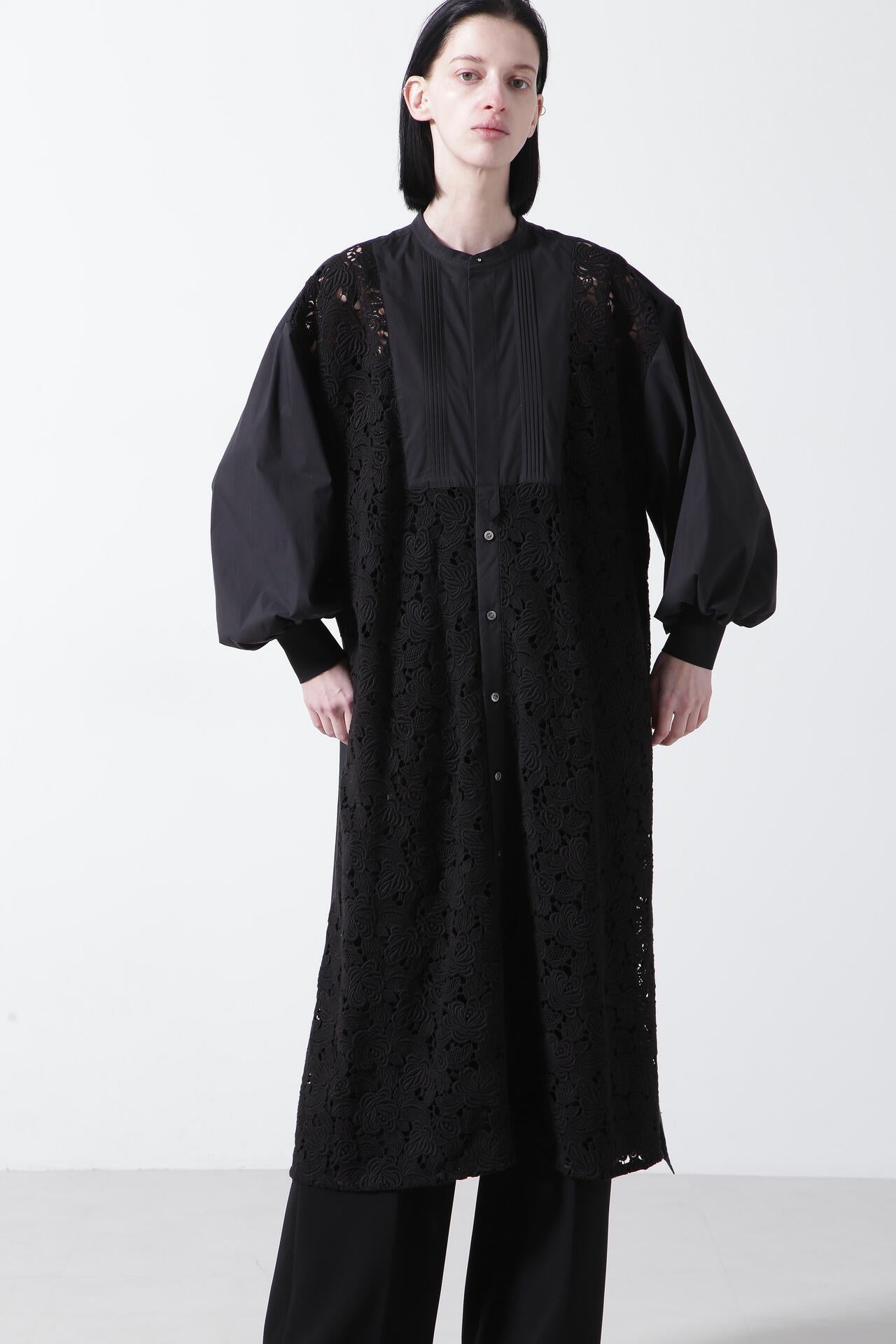 Lace Combi Shirt Dress