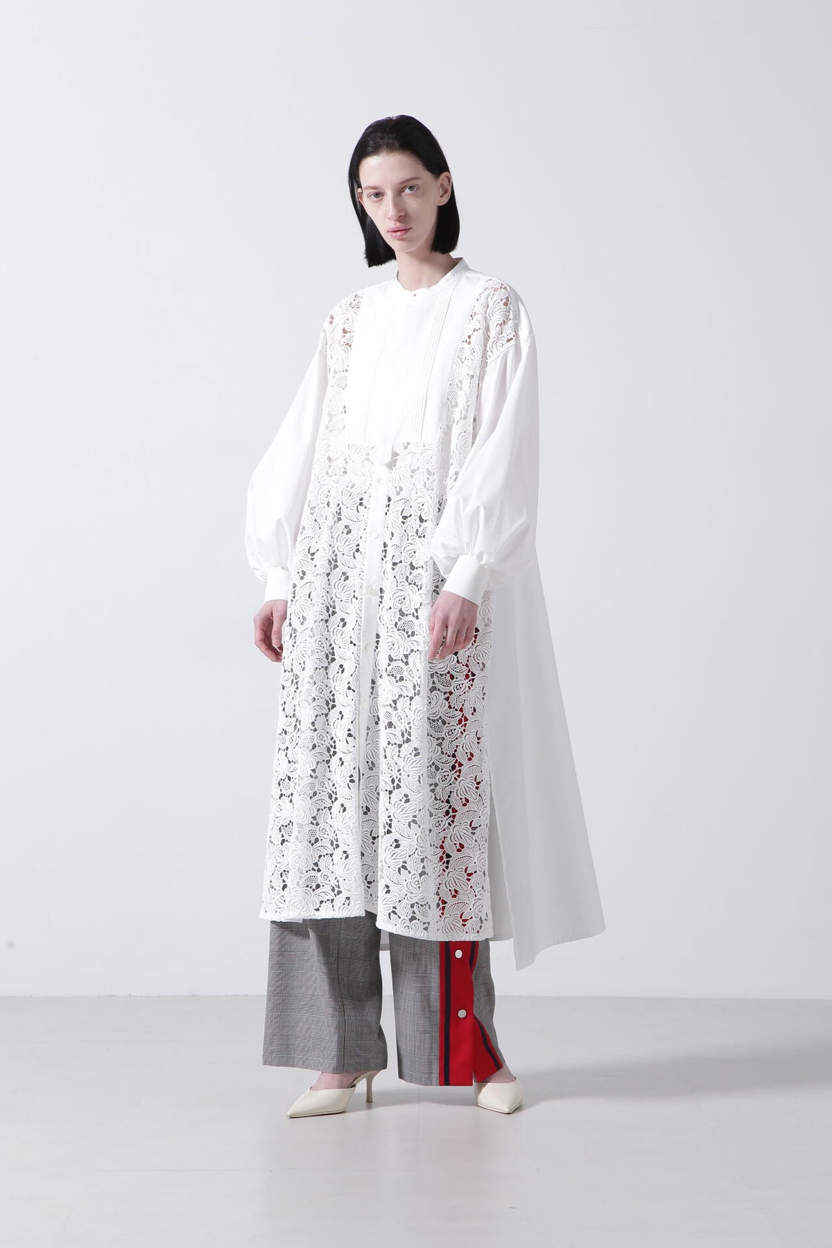 Lace Combi Shirt Dress