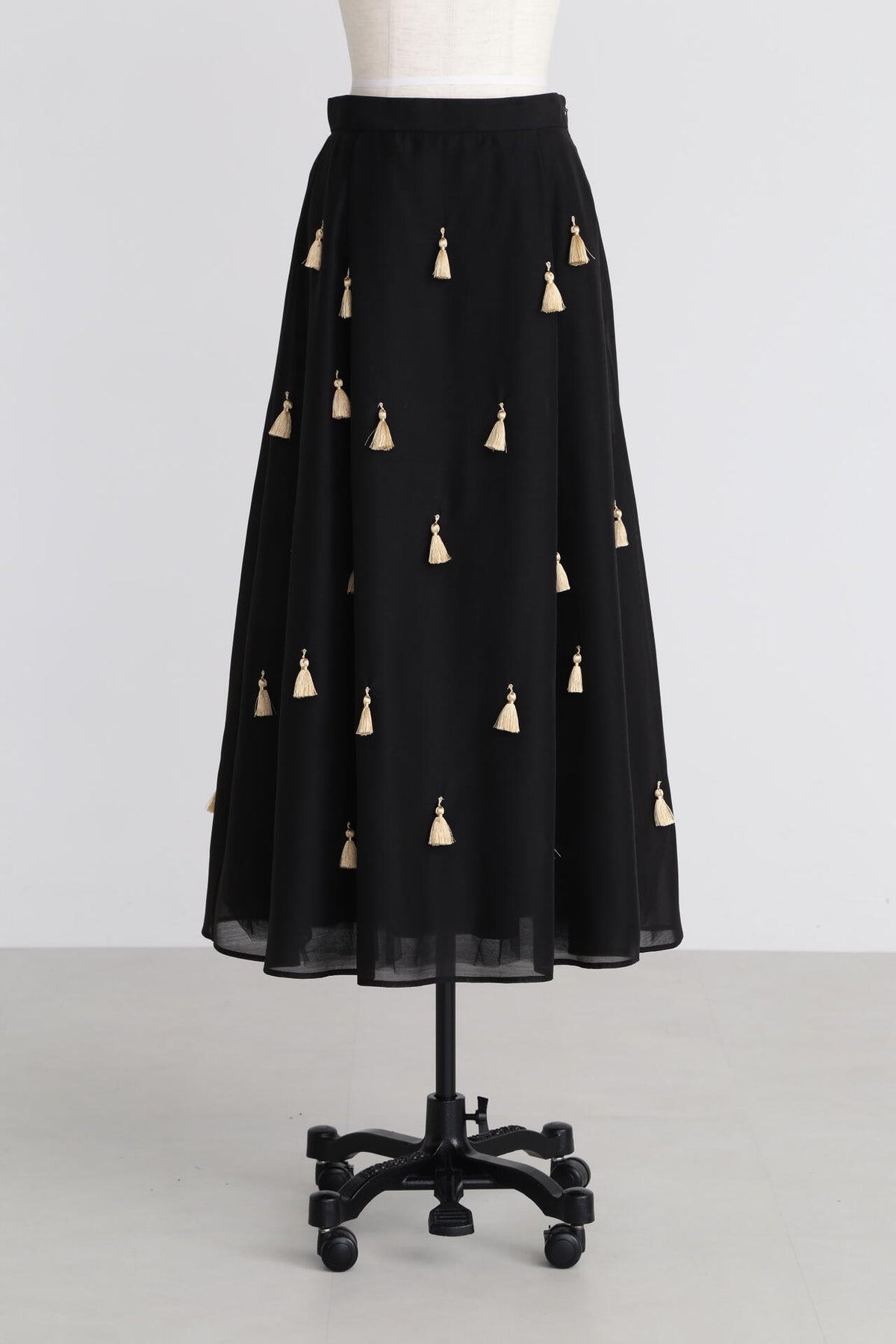 Sheer Organdy Tassel Skirt
