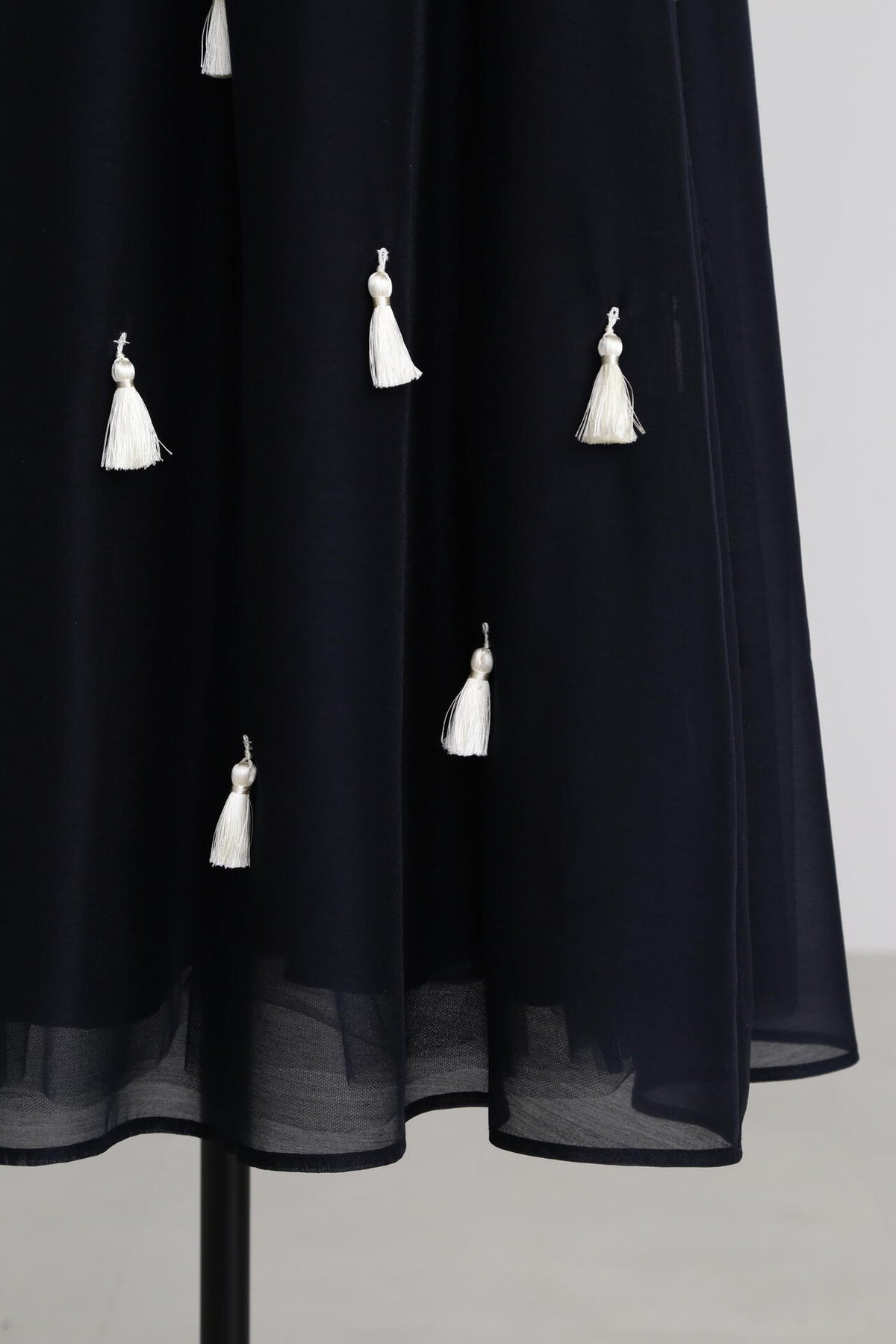 Sheer Organdy Tassel Skirt