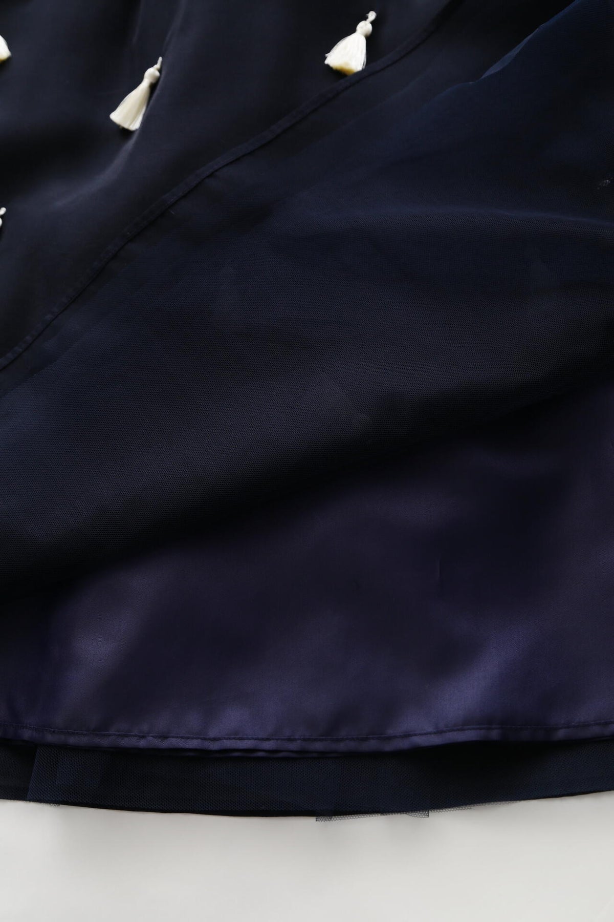 Sheer Organdy Tassel Skirt
