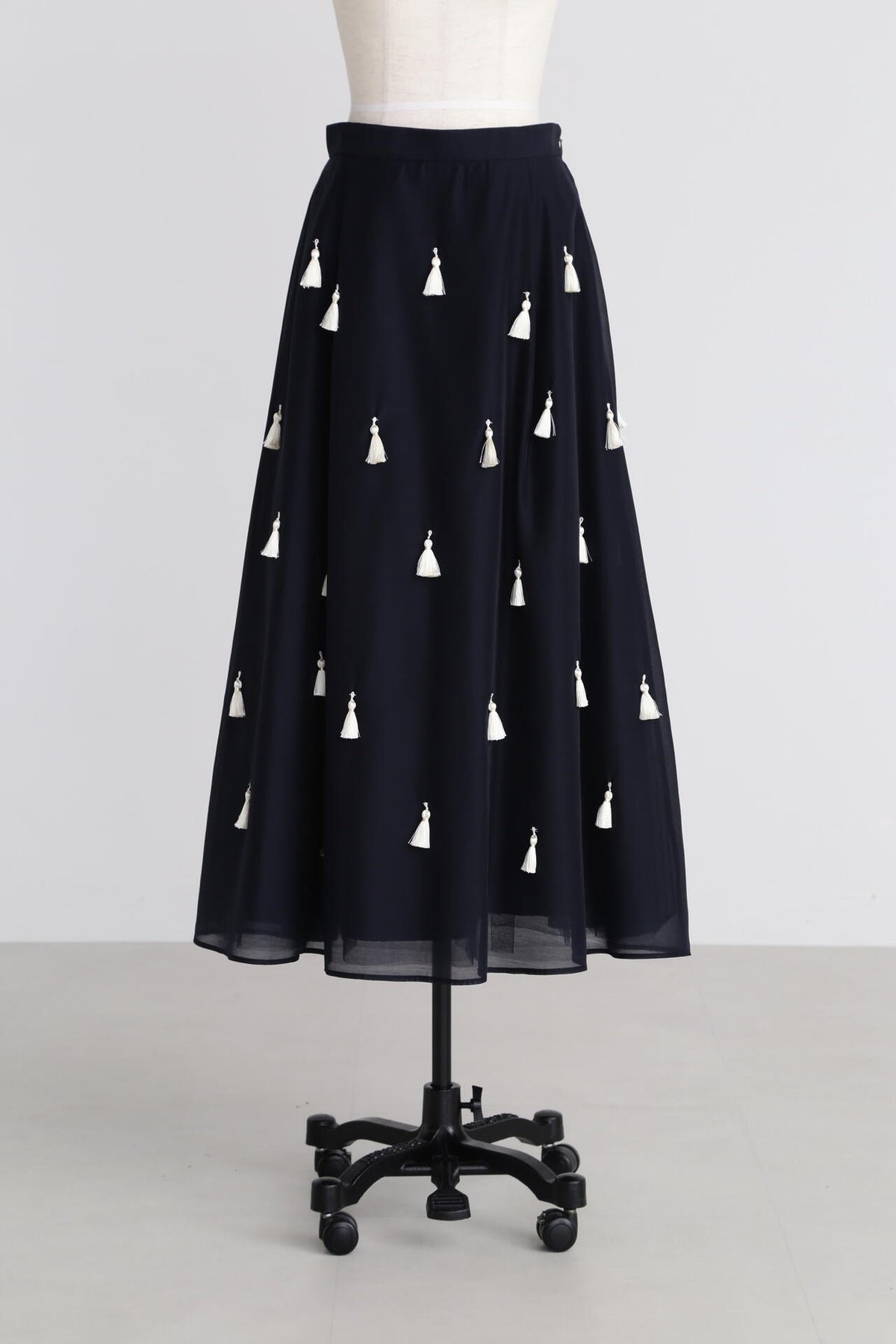 Sheer Organdy Tassel Skirt