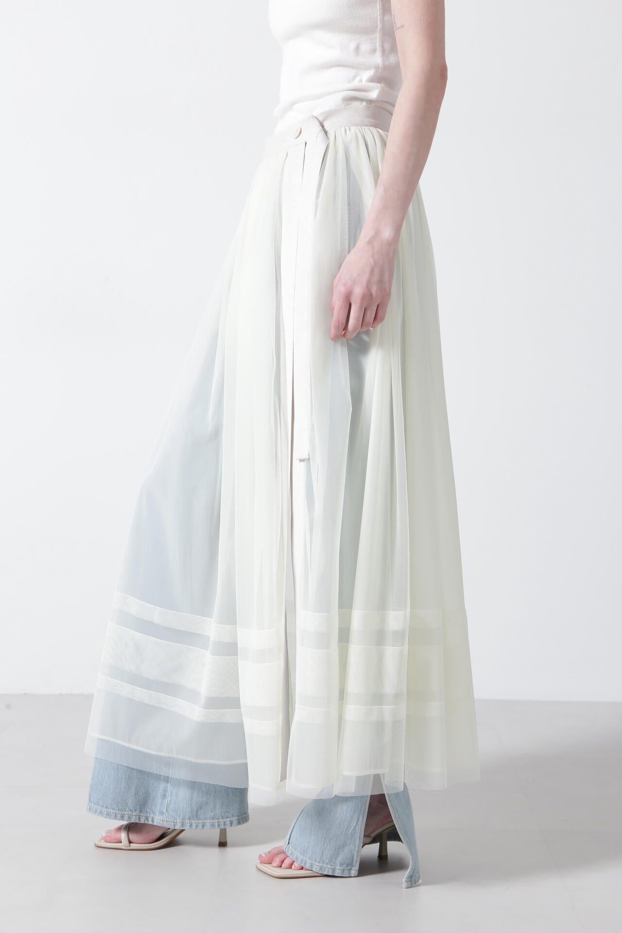 【TV着用】【GISELe 6月号掲載商品】Tulle/Organdy Layered Skirt