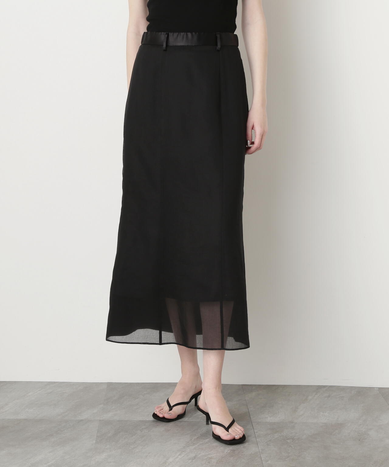 Sheer Satin Combi Skirt