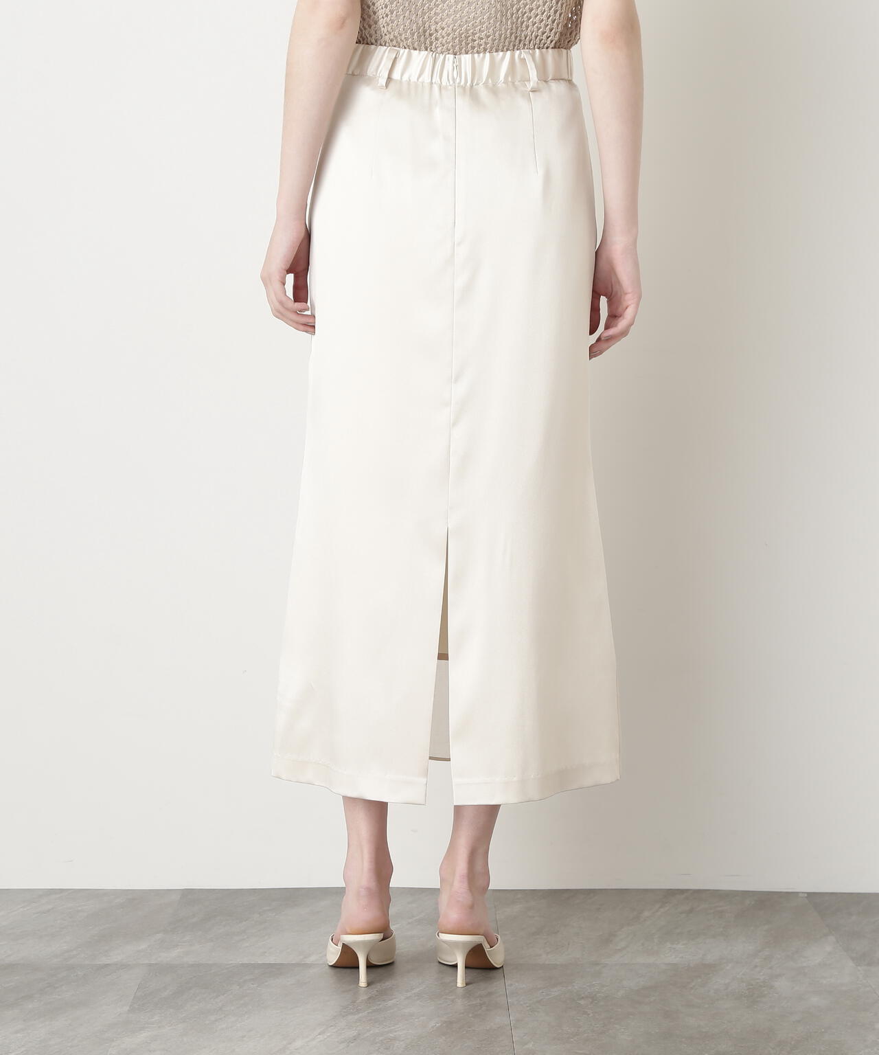 Sheer Satin Combi Skirt