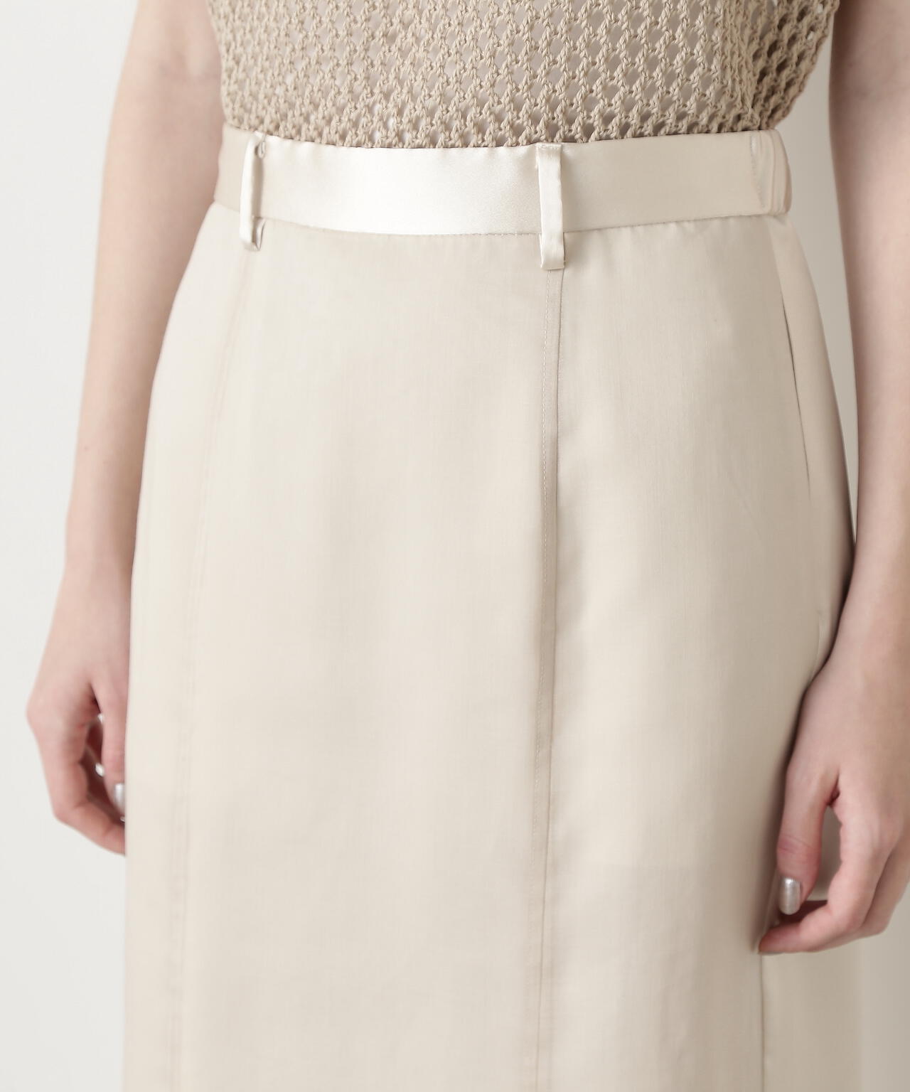 Sheer Satin Combi Skirt