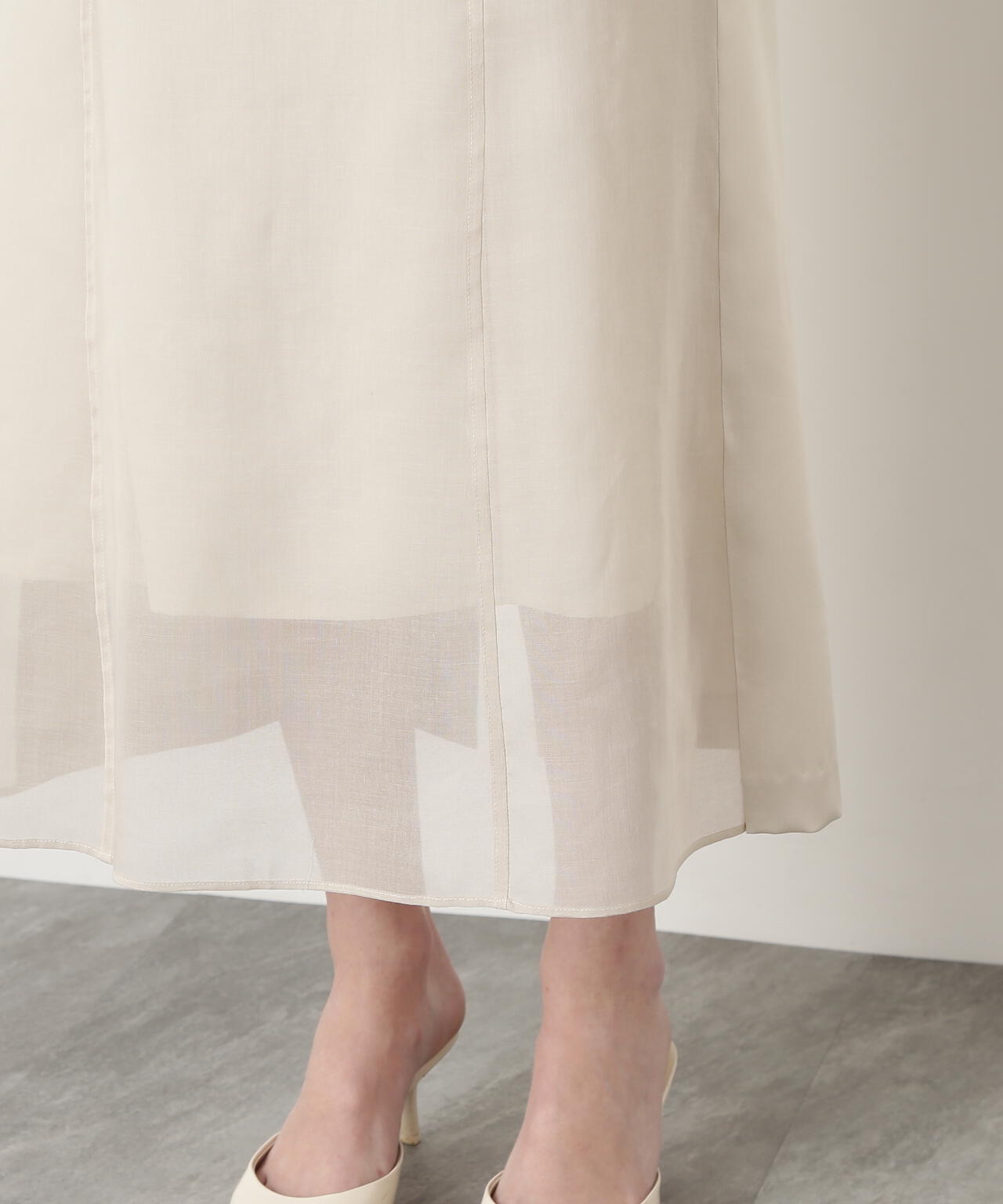 Sheer Satin Combi Skirt