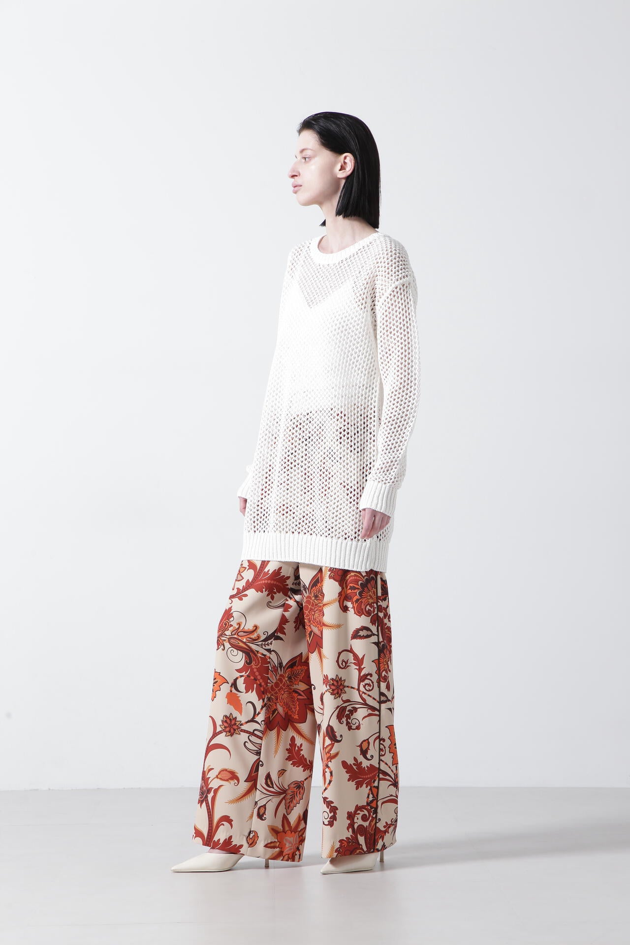【TV着用】Printed Flower Easy Pants