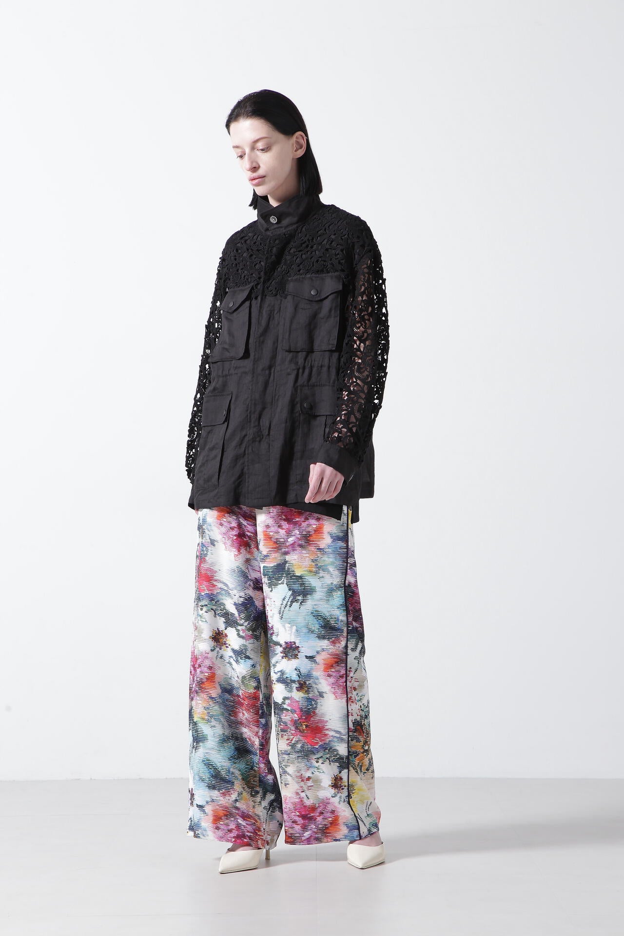 【TV着用】Printed Flower Easy Pants