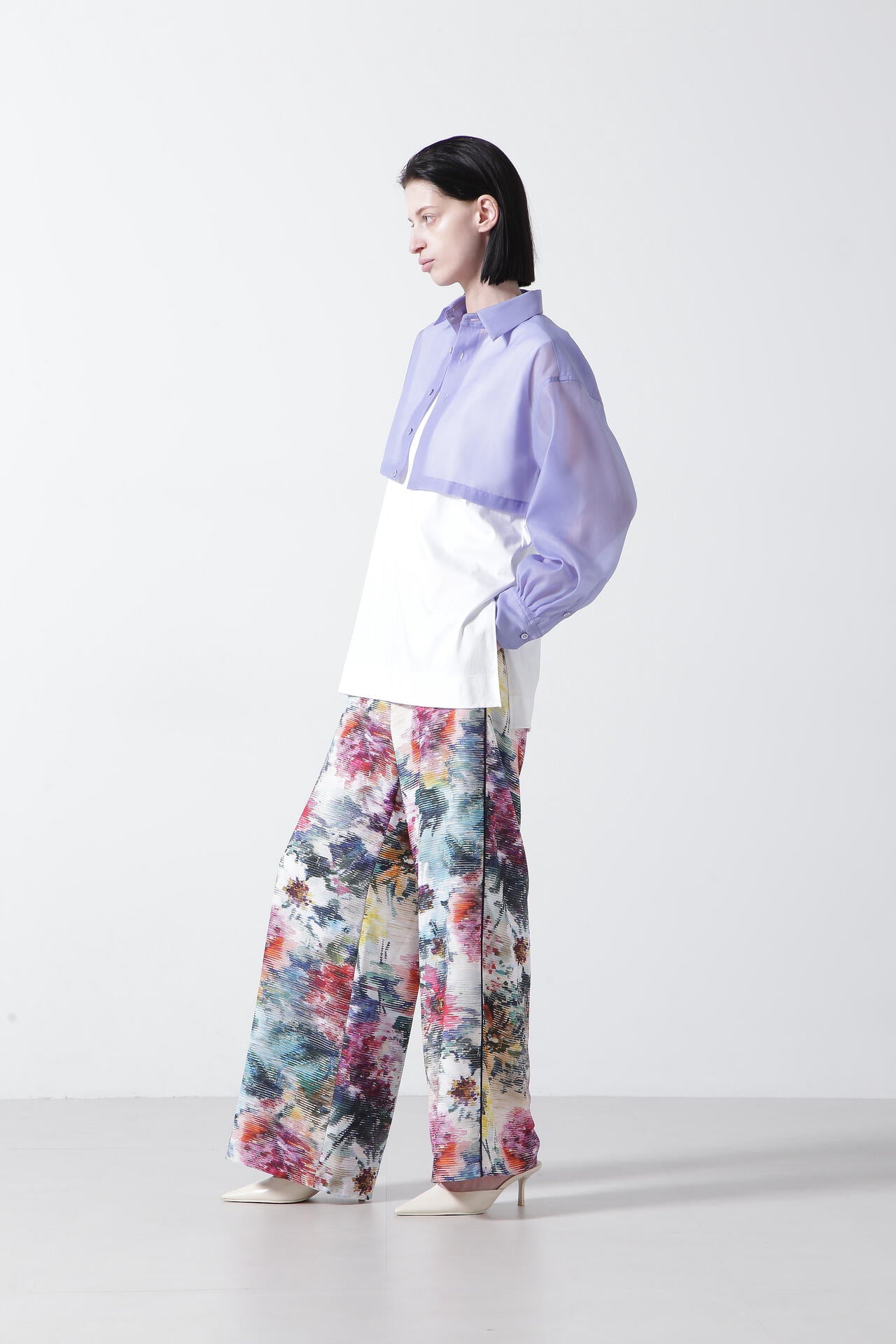 【TV着用】Printed Flower Easy Pants