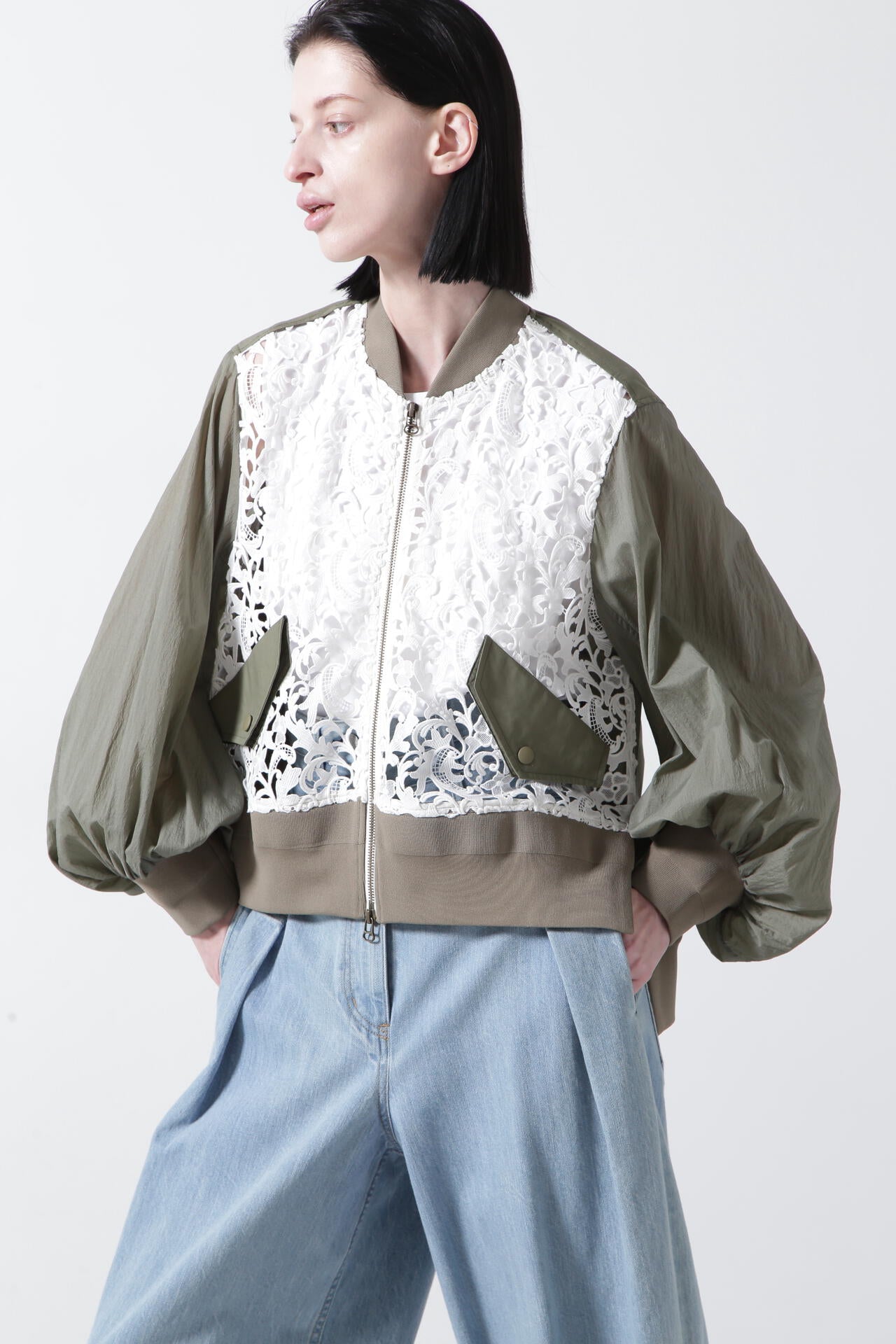Lace Combi Sheer Sleeve MA-1