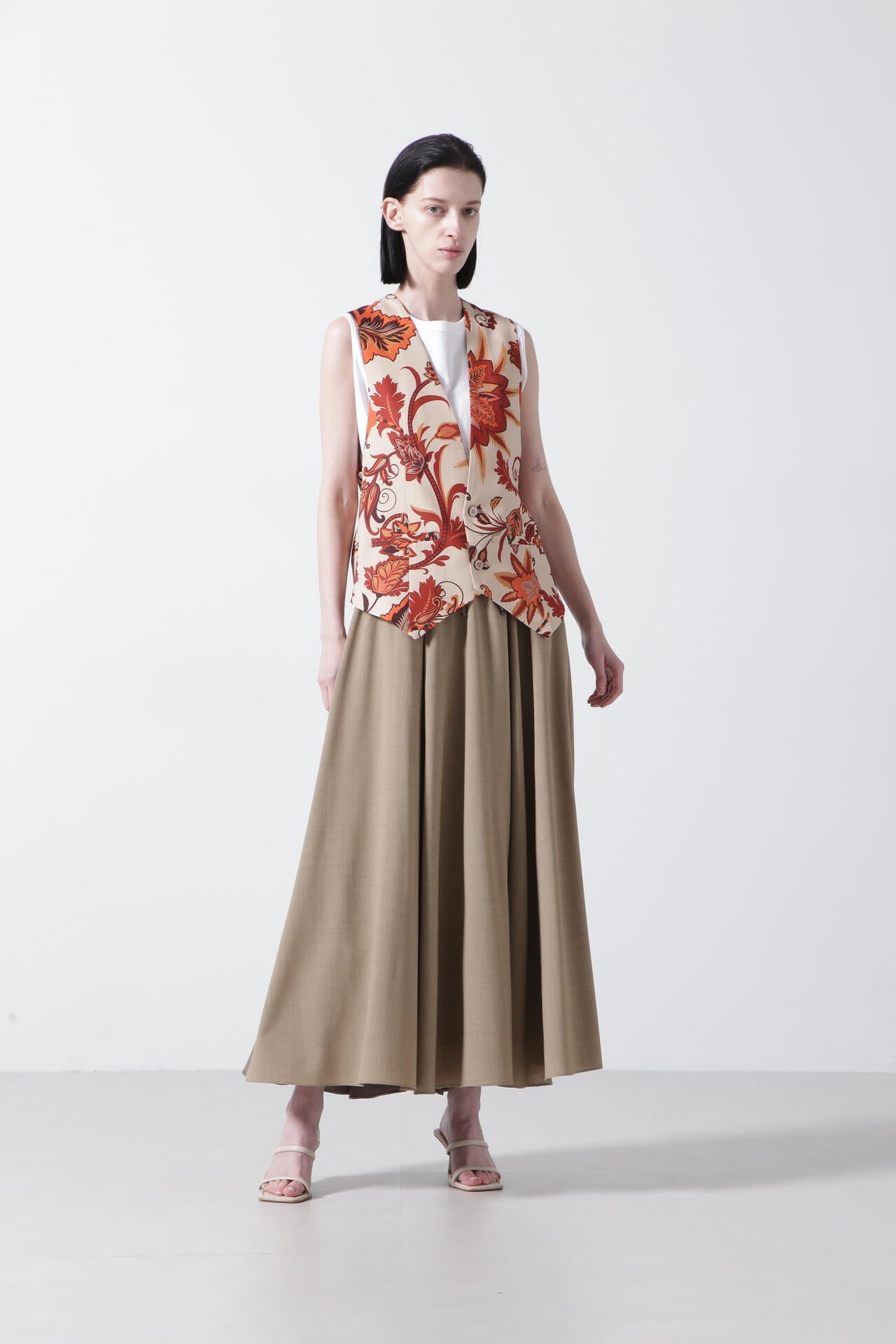 【TV着用】Printed Narrow ilhouette Gilet