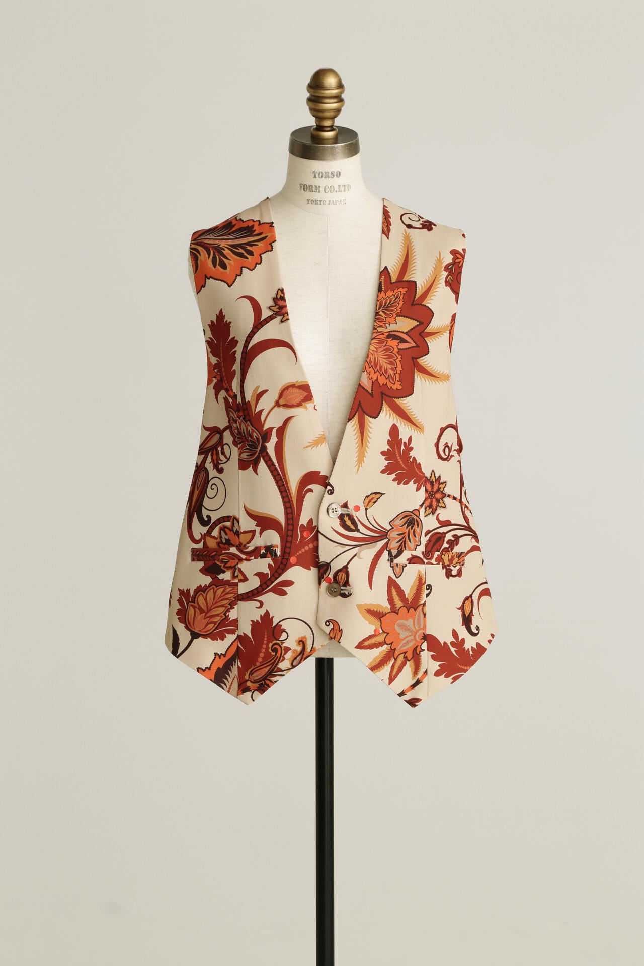 【TV着用】Printed Narrow ilhouette Gilet