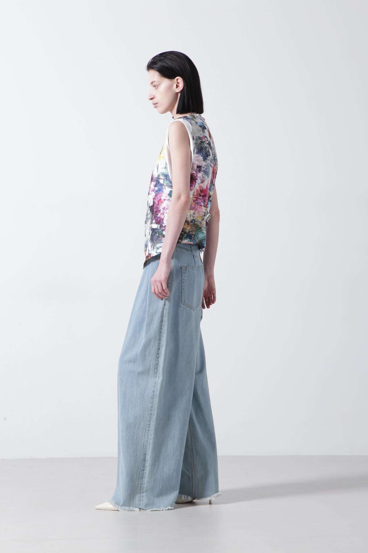 【TV着用】Printed Narrow ilhouette Gilet