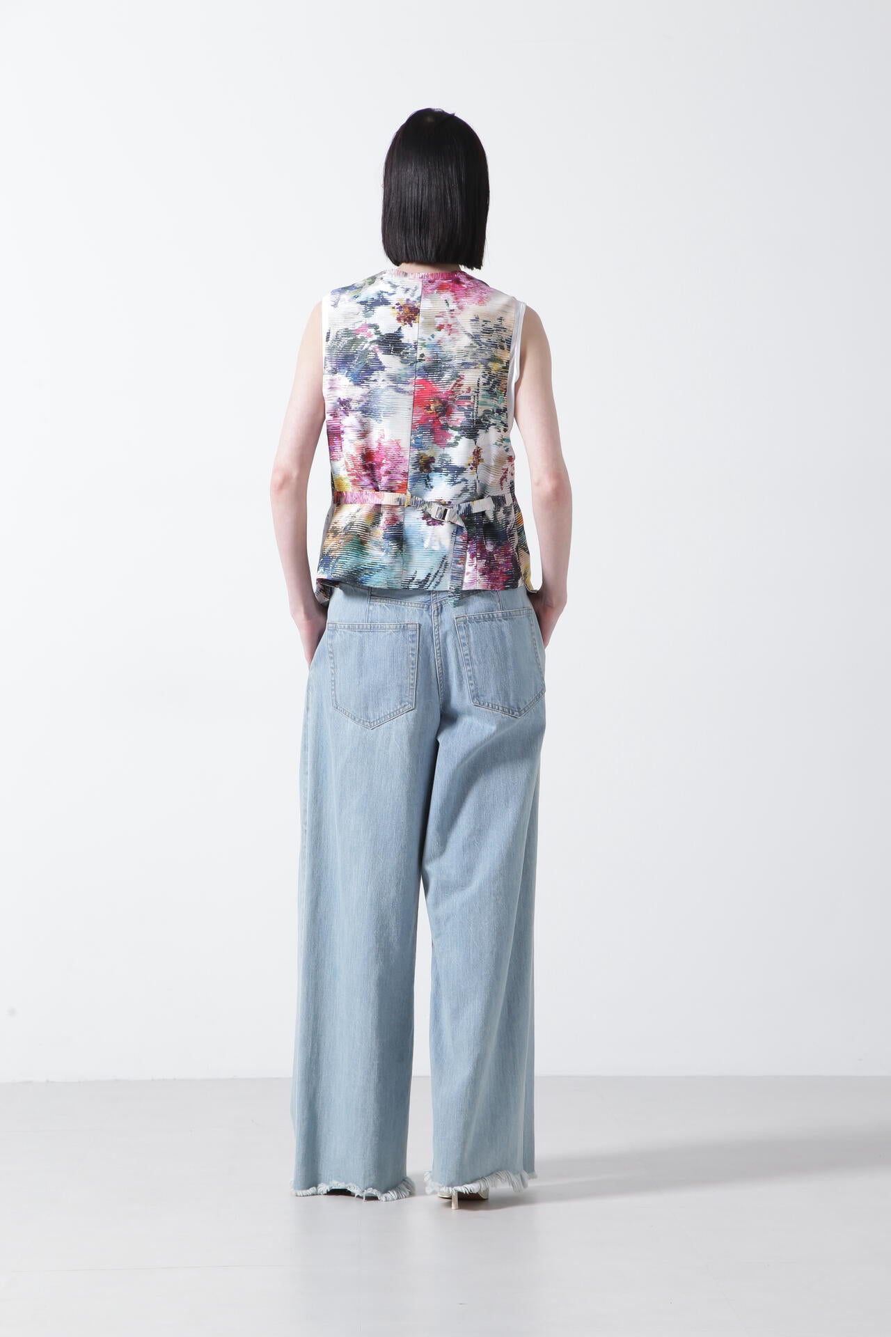 【TV着用】Printed Narrow ilhouette Gilet