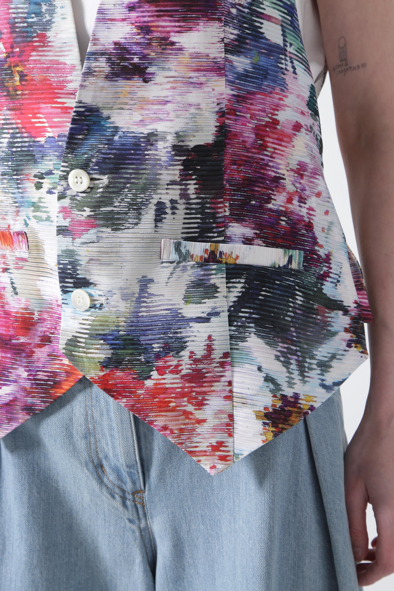 【TV着用】Printed Narrow ilhouette Gilet