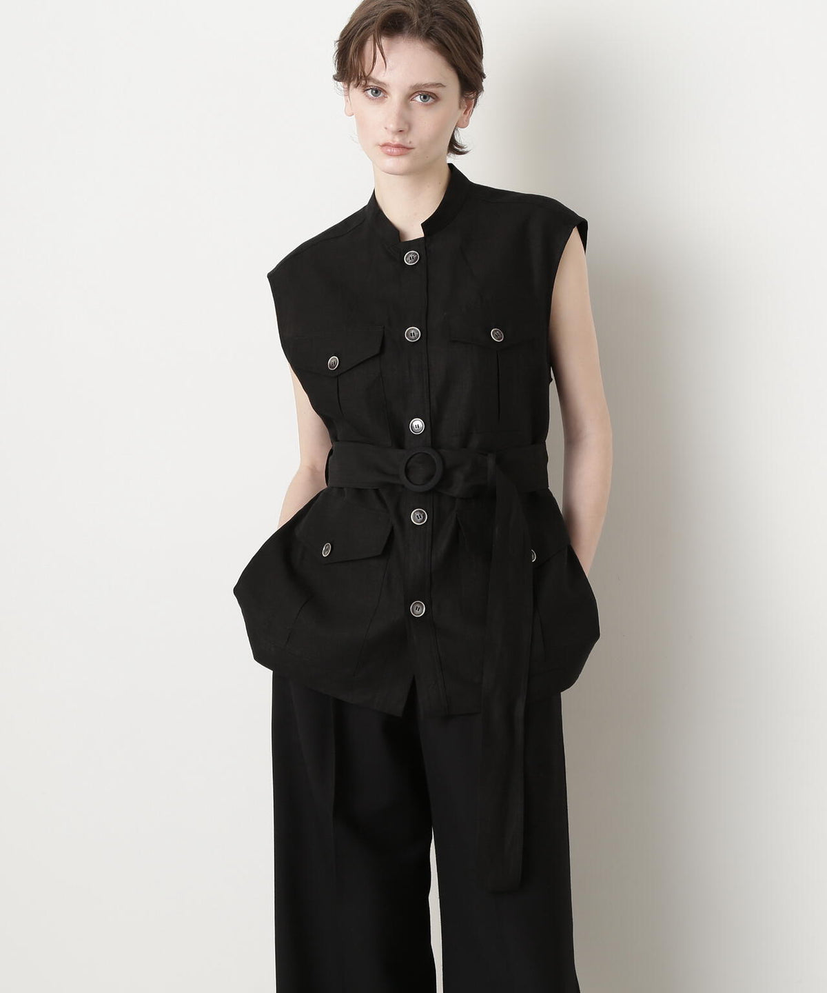 【GISELe 8月号掲載商品】Belted Sleeveless Jacket