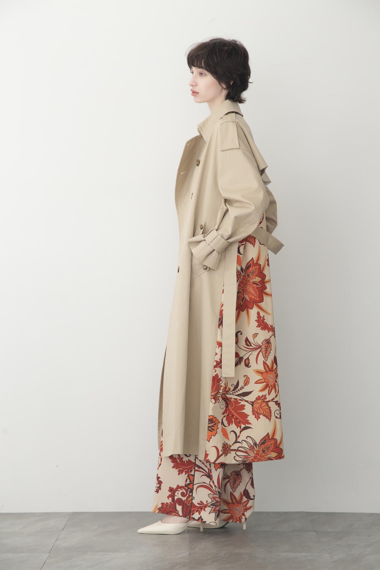 Back Printed Trench Coat
