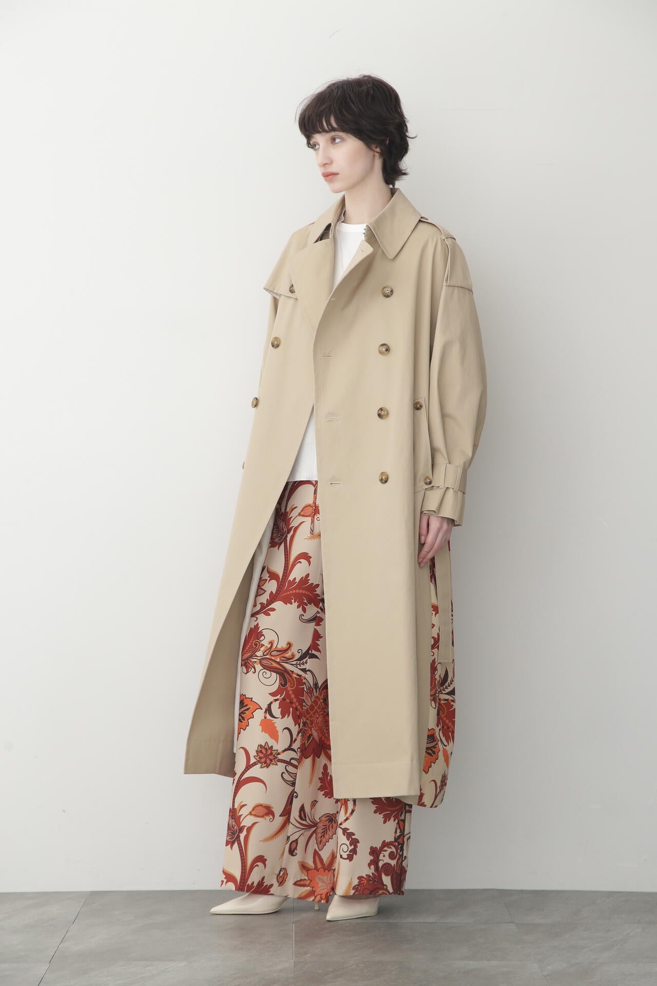 Back Printed Trench Coat