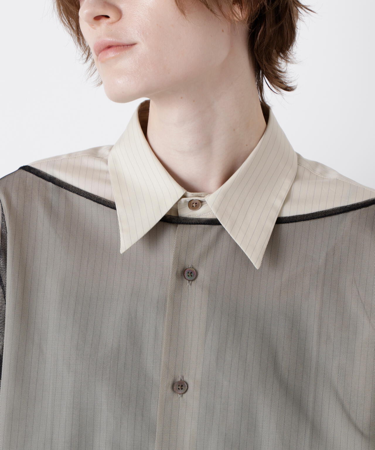 Sheer Organdy Combi Shirts