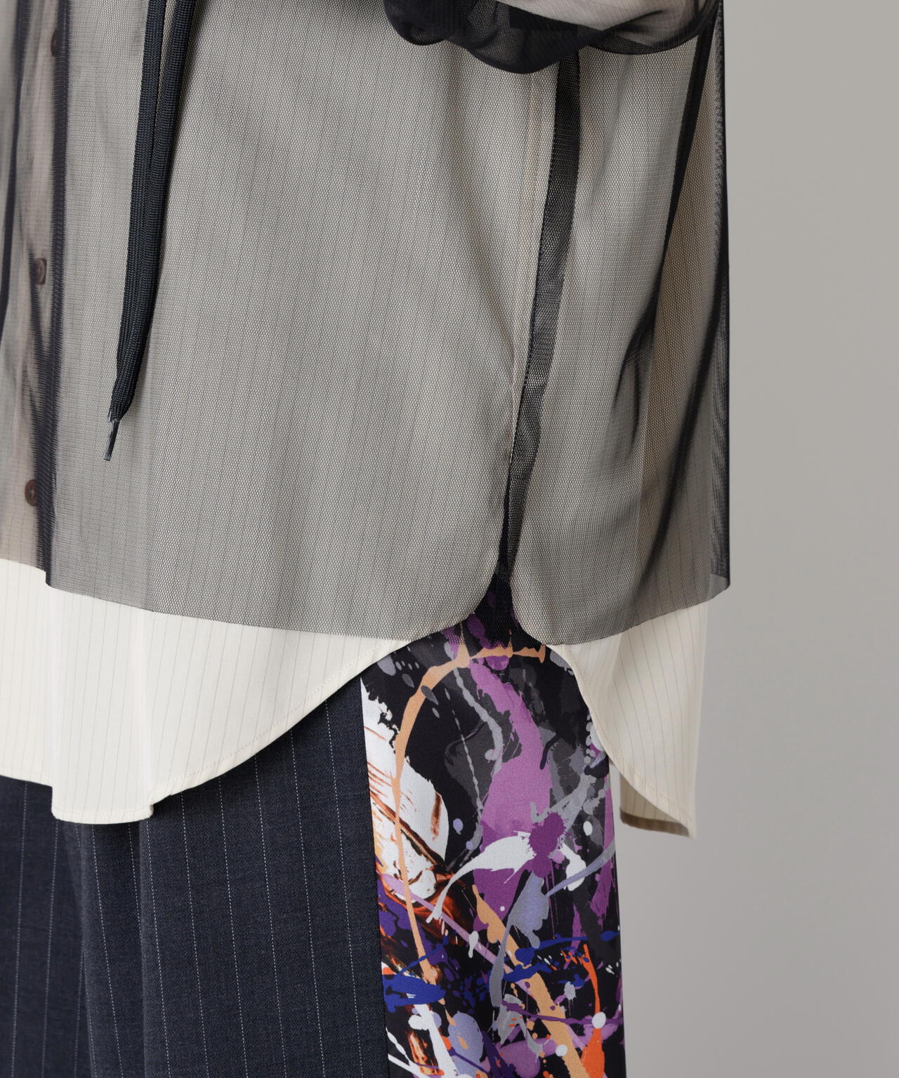 Sheer Organdy Combi Shirts