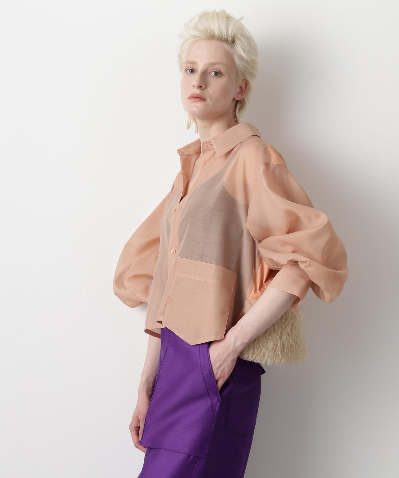 Fur Trim Combination Blouse