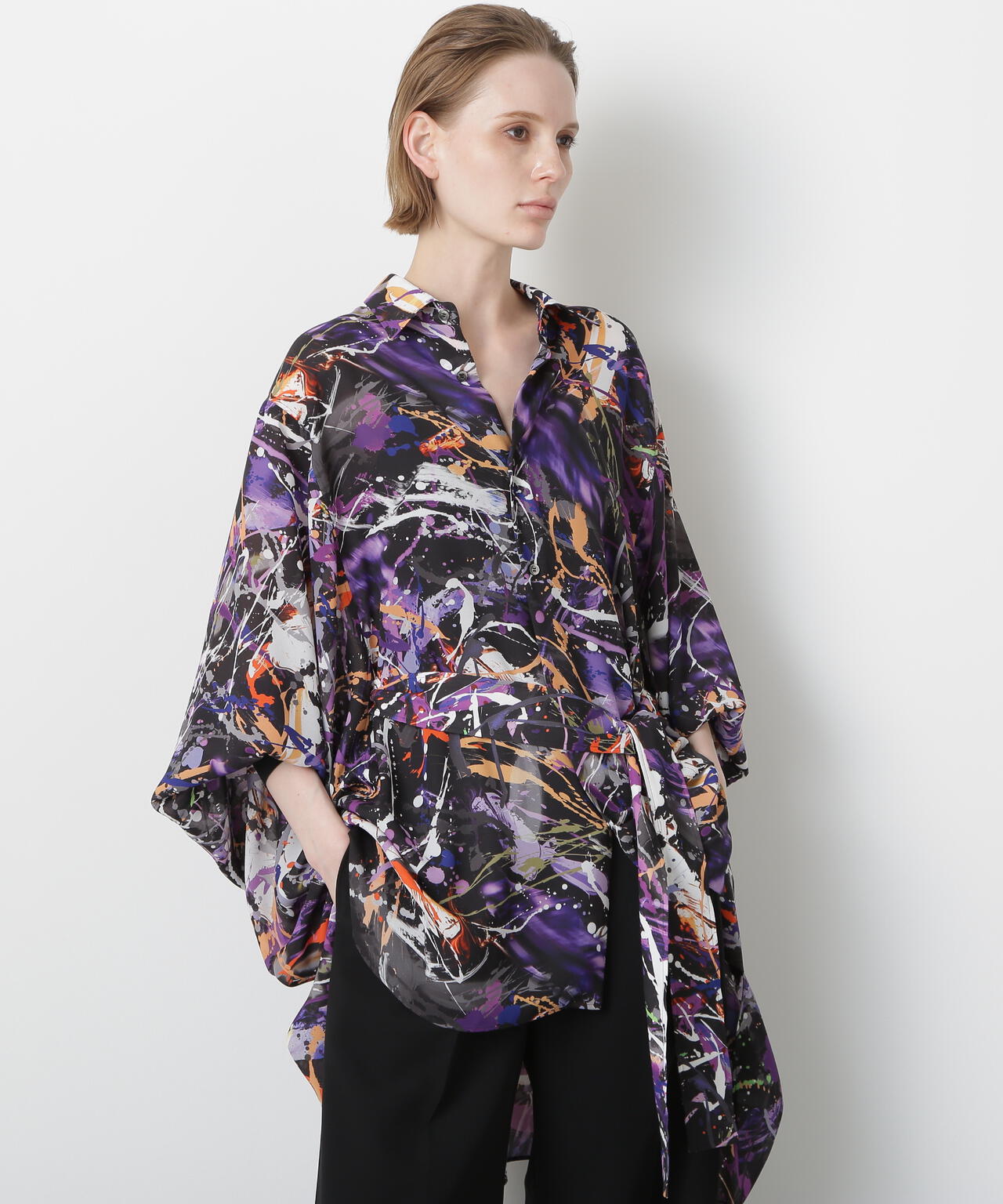 Printed Belted Bige Ste Shirts